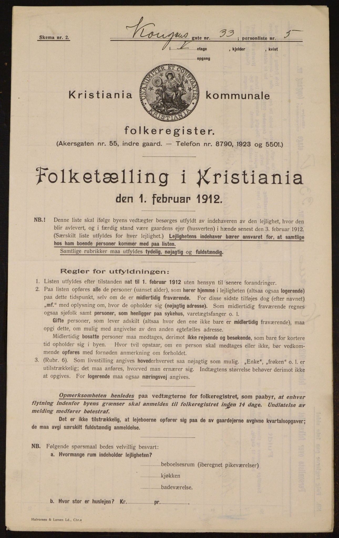 OBA, Kommunal folketelling 1.2.1912 for Kristiania, 1912, s. 52899