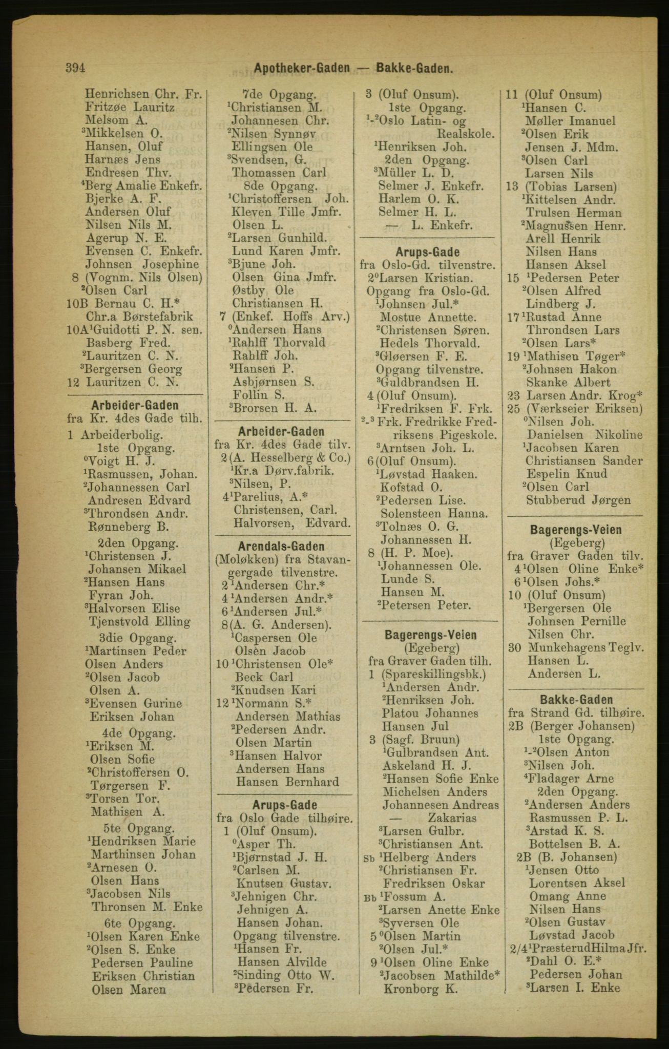 Kristiania/Oslo adressebok, PUBL/-, 1888, s. 394