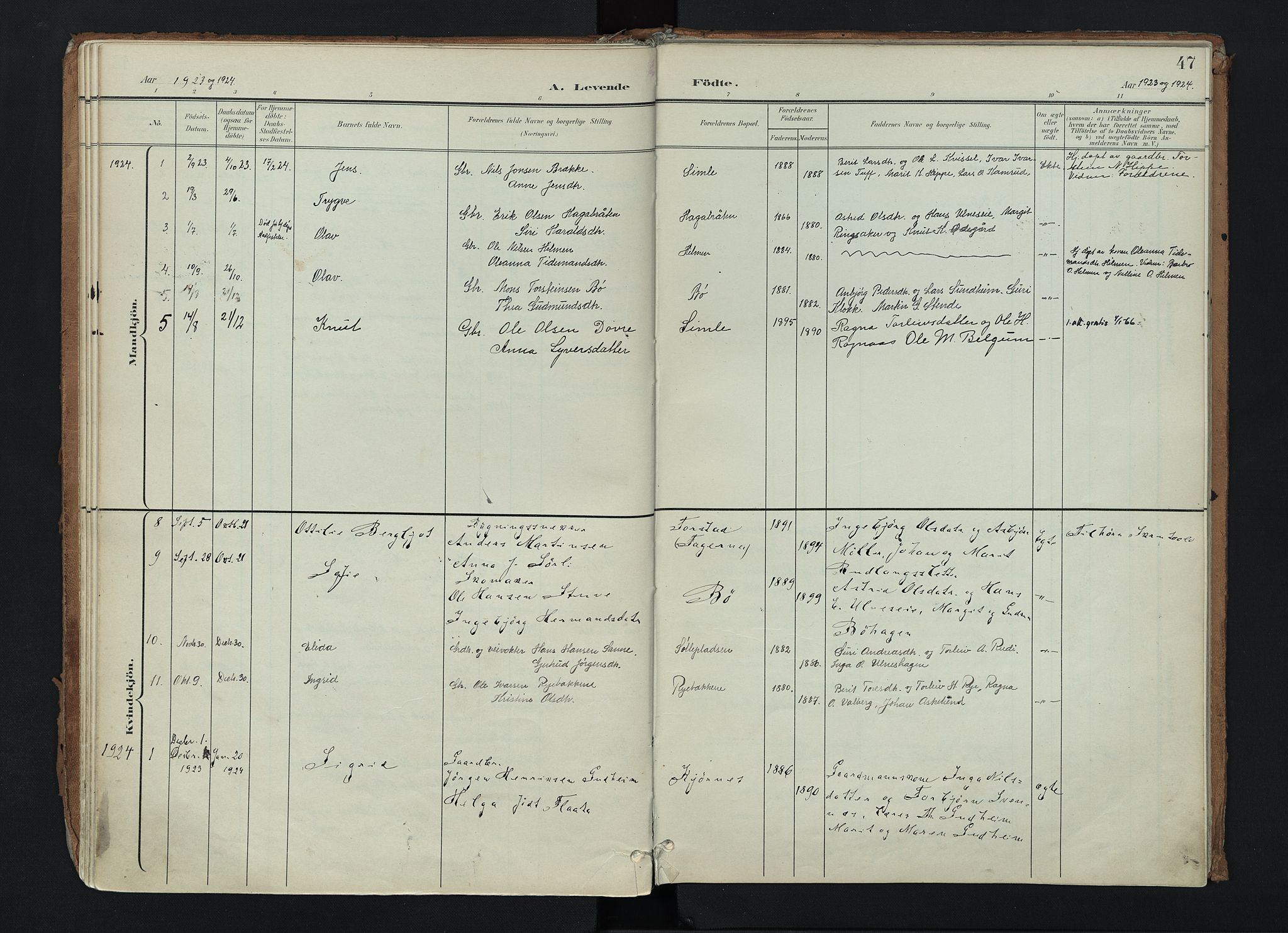 Nord-Aurdal prestekontor, SAH/PREST-132/H/Ha/Haa/L0017: Ministerialbok nr. 17, 1897-1926, s. 47