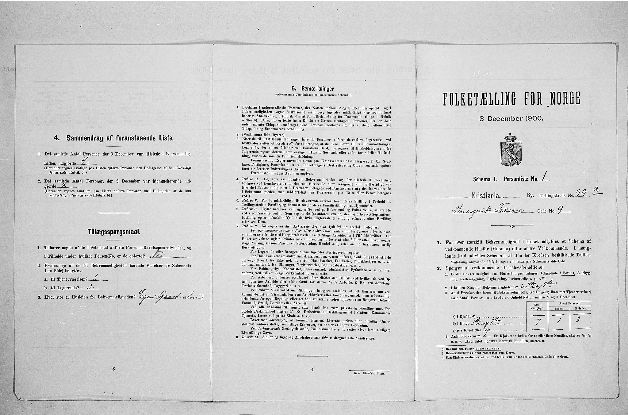 SAO, Folketelling 1900 for 0301 Kristiania kjøpstad, 1900, s. 42003