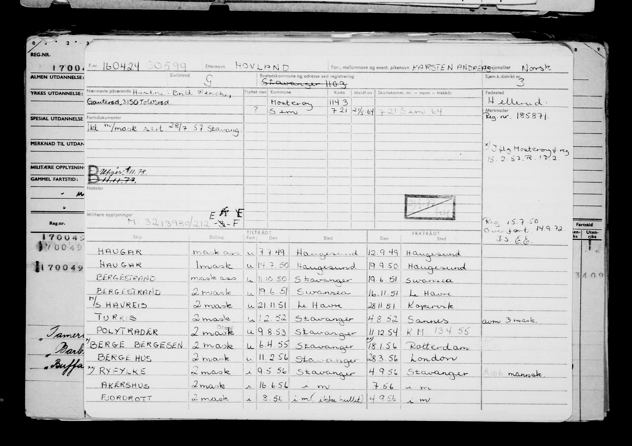 Direktoratet for sjømenn, AV/RA-S-3545/G/Gb/L0230: Hovedkort, 1924, s. 170