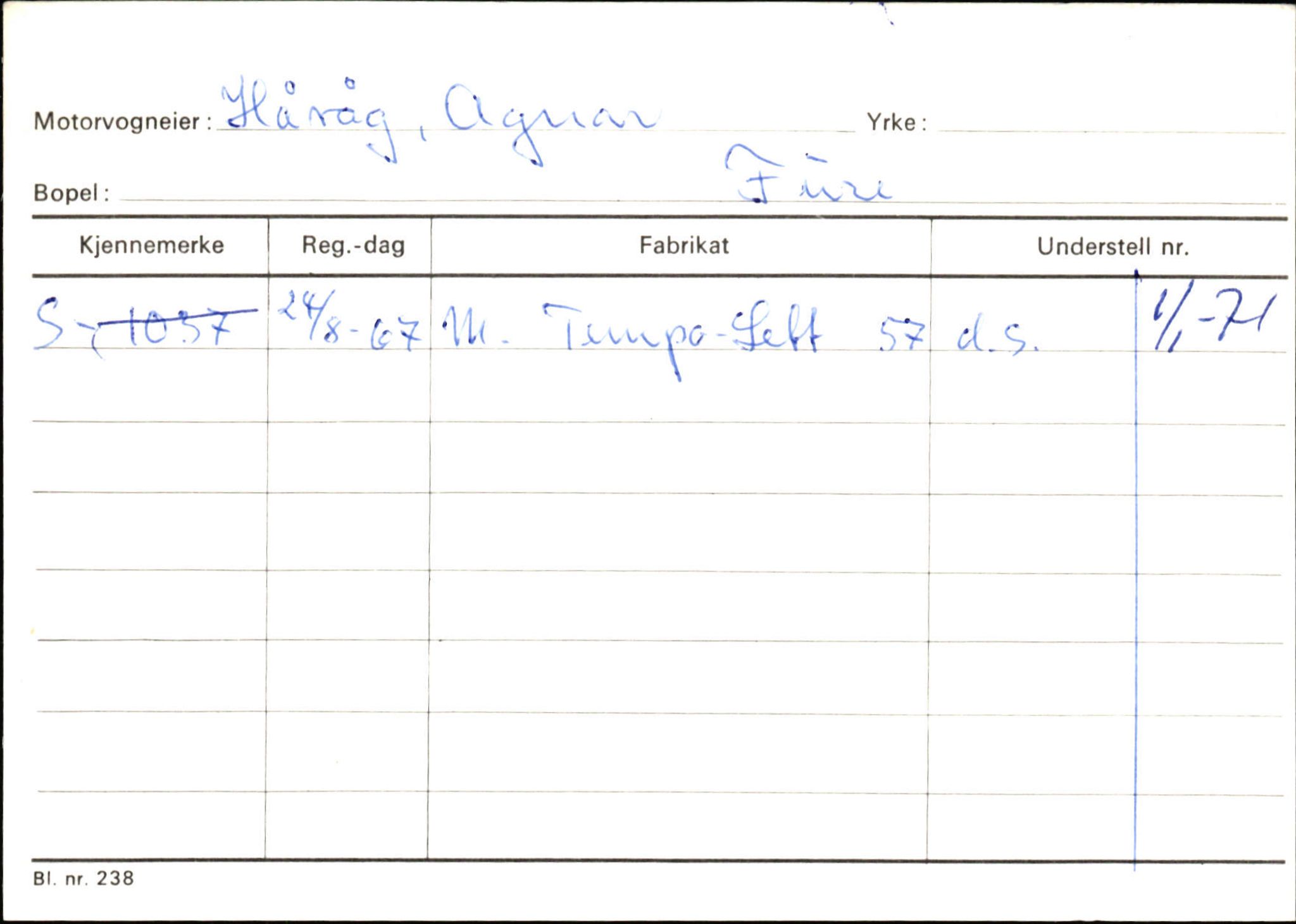 Statens vegvesen, Sogn og Fjordane vegkontor, AV/SAB-A-5301/4/F/L0132: Eigarregister Askvoll A-Å. Balestrand A-Å, 1945-1975, s. 638