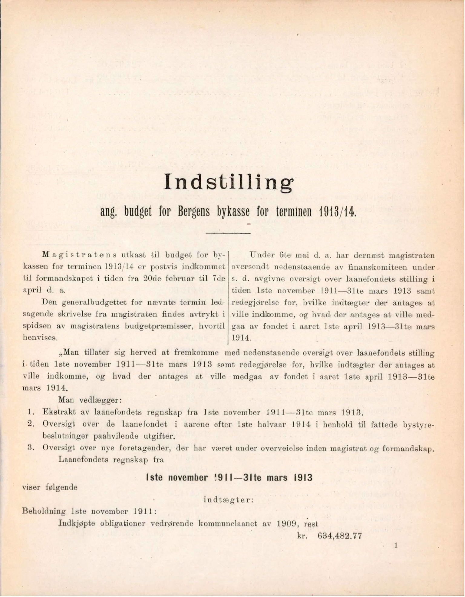 Bergen kommune. Formannskapet, BBA/A-0003/Ad/L0087: Bergens Kommuneforhandlinger, hele 1912 og første halvår i 1913, bind II, 1912-1913