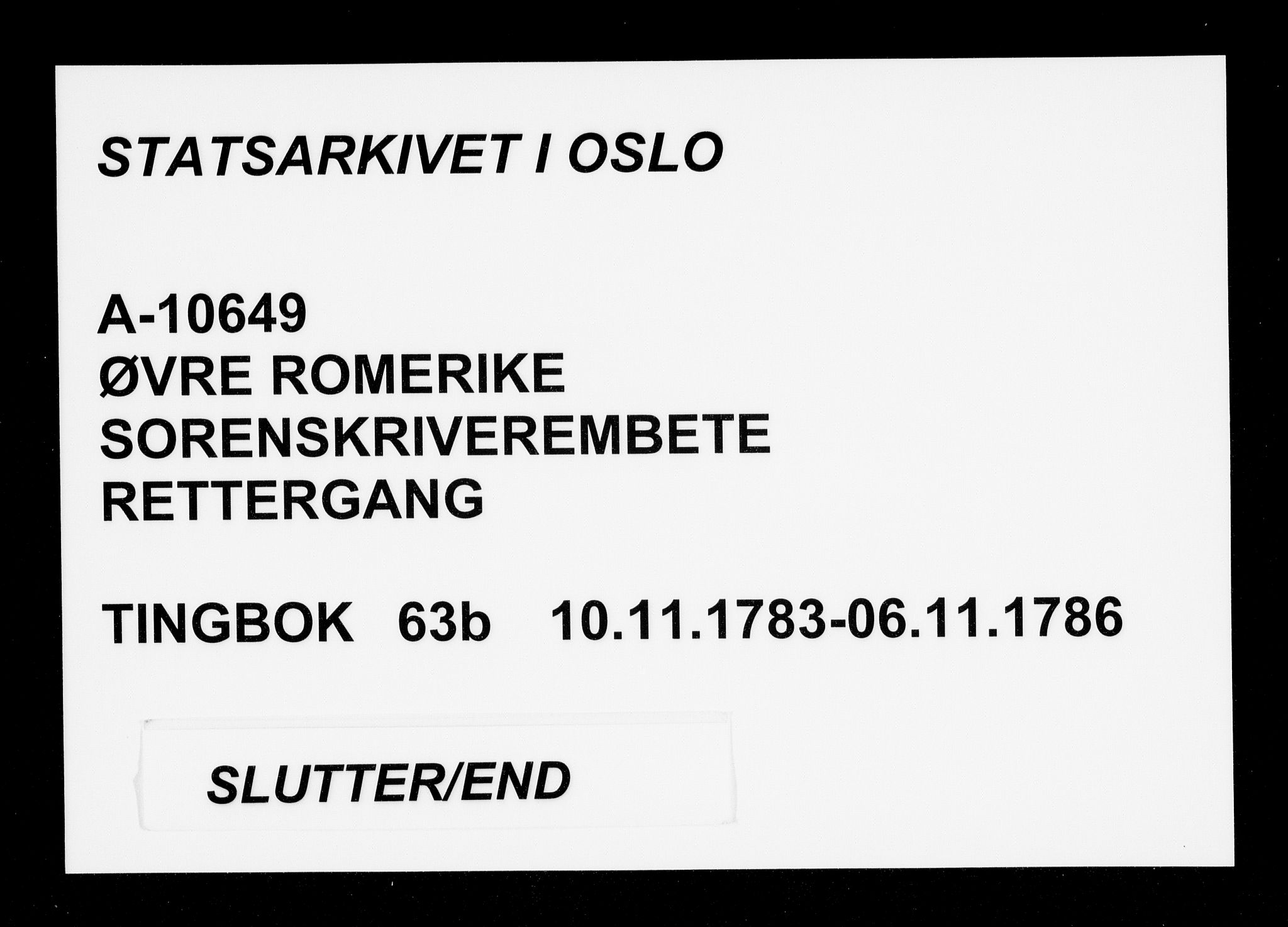 Øvre Romerike sorenskriveri, SAO/A-10649/F/Fb/L0063b: Tingbok 63b, 1783-1786