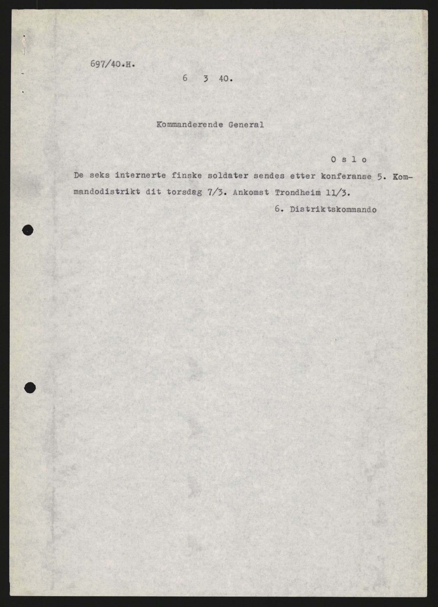 Forsvaret, Forsvarets krigshistoriske avdeling, AV/RA-RAFA-2017/Y/Yb/L0129: II-C-11-600  -  6. Divisjon / 6. Distriktskommando, 1936-1940, s. 273