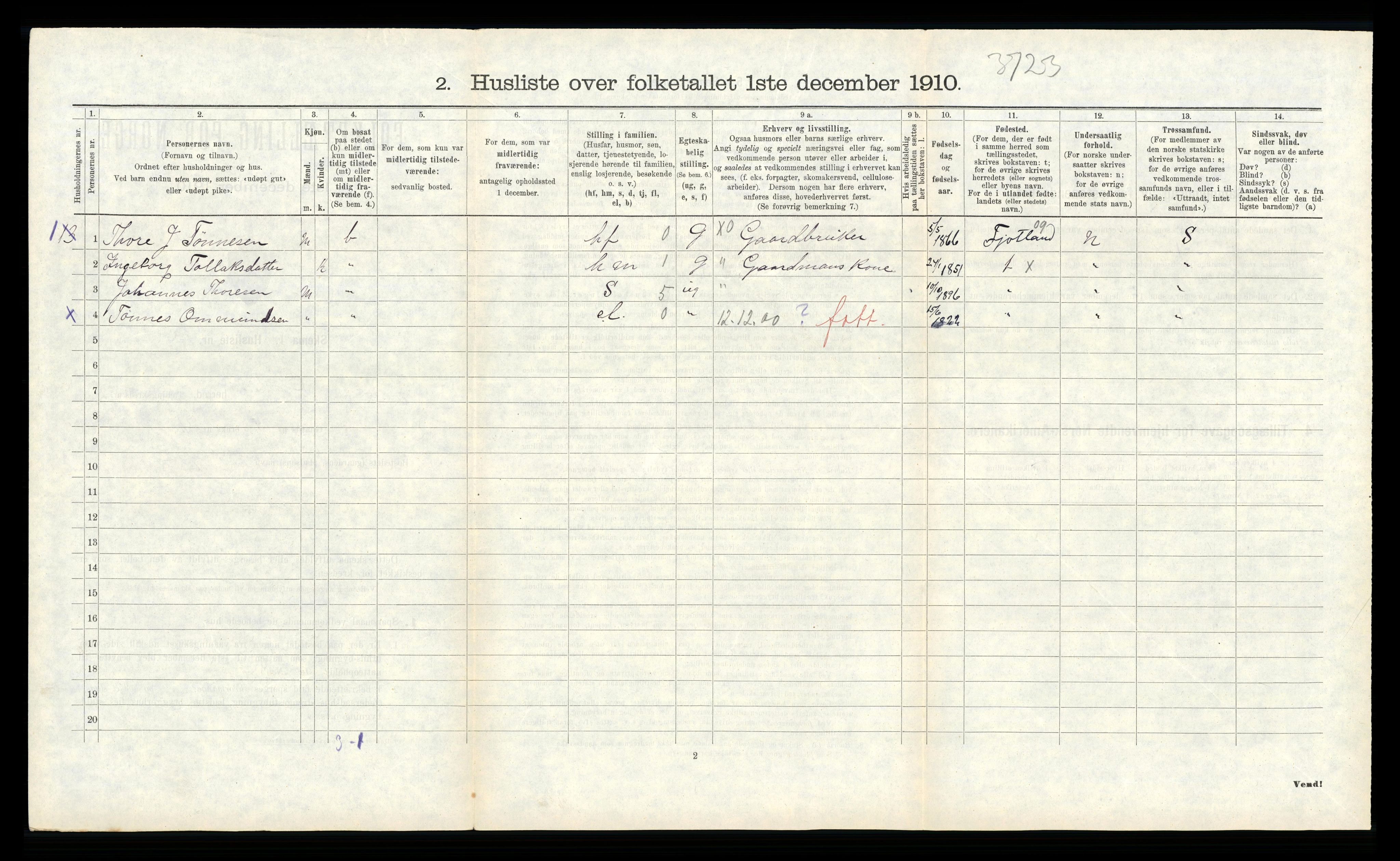 RA, Folketelling 1910 for 1044 Gyland herred, 1910, s. 219