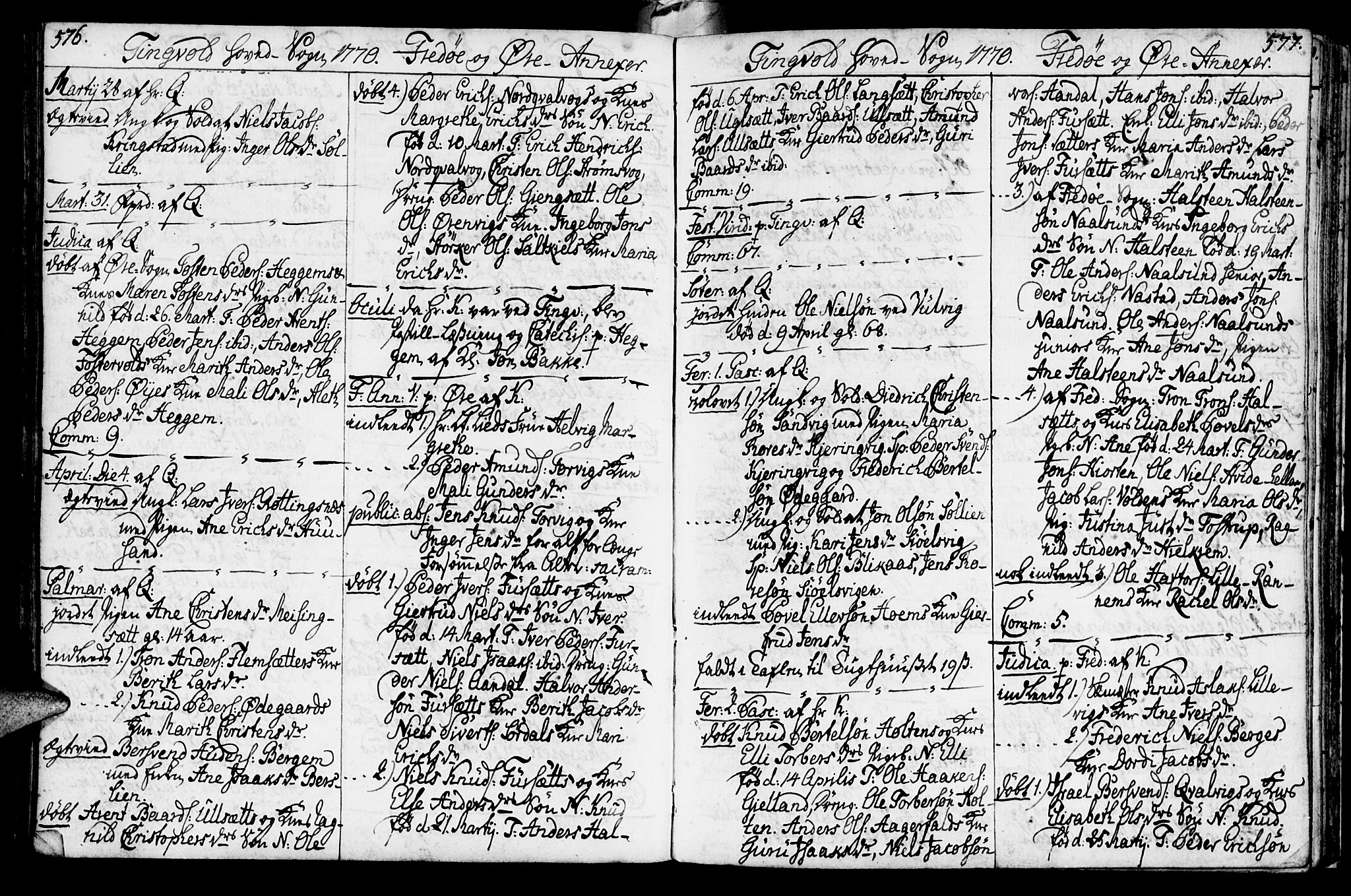 Ministerialprotokoller, klokkerbøker og fødselsregistre - Møre og Romsdal, AV/SAT-A-1454/586/L0979: Ministerialbok nr. 586A05, 1751-1776, s. 576-577