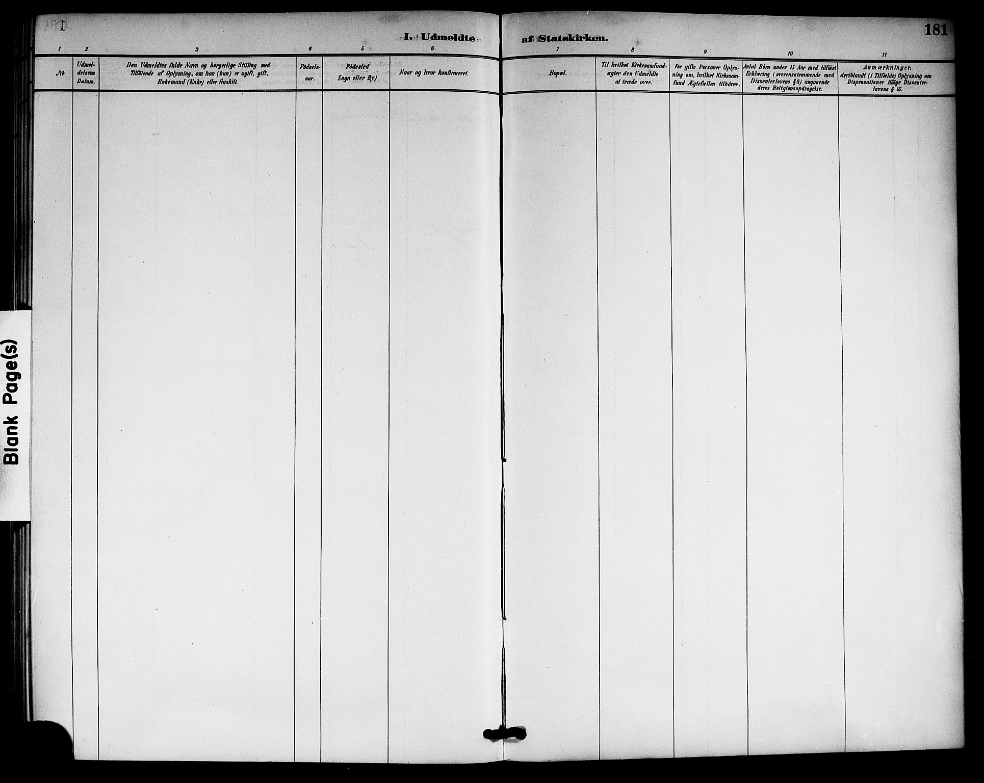 Gransherad kirkebøker, SAKO/A-267/G/Gb/L0003: Klokkerbok nr. II 3, 1887-1921, s. 181
