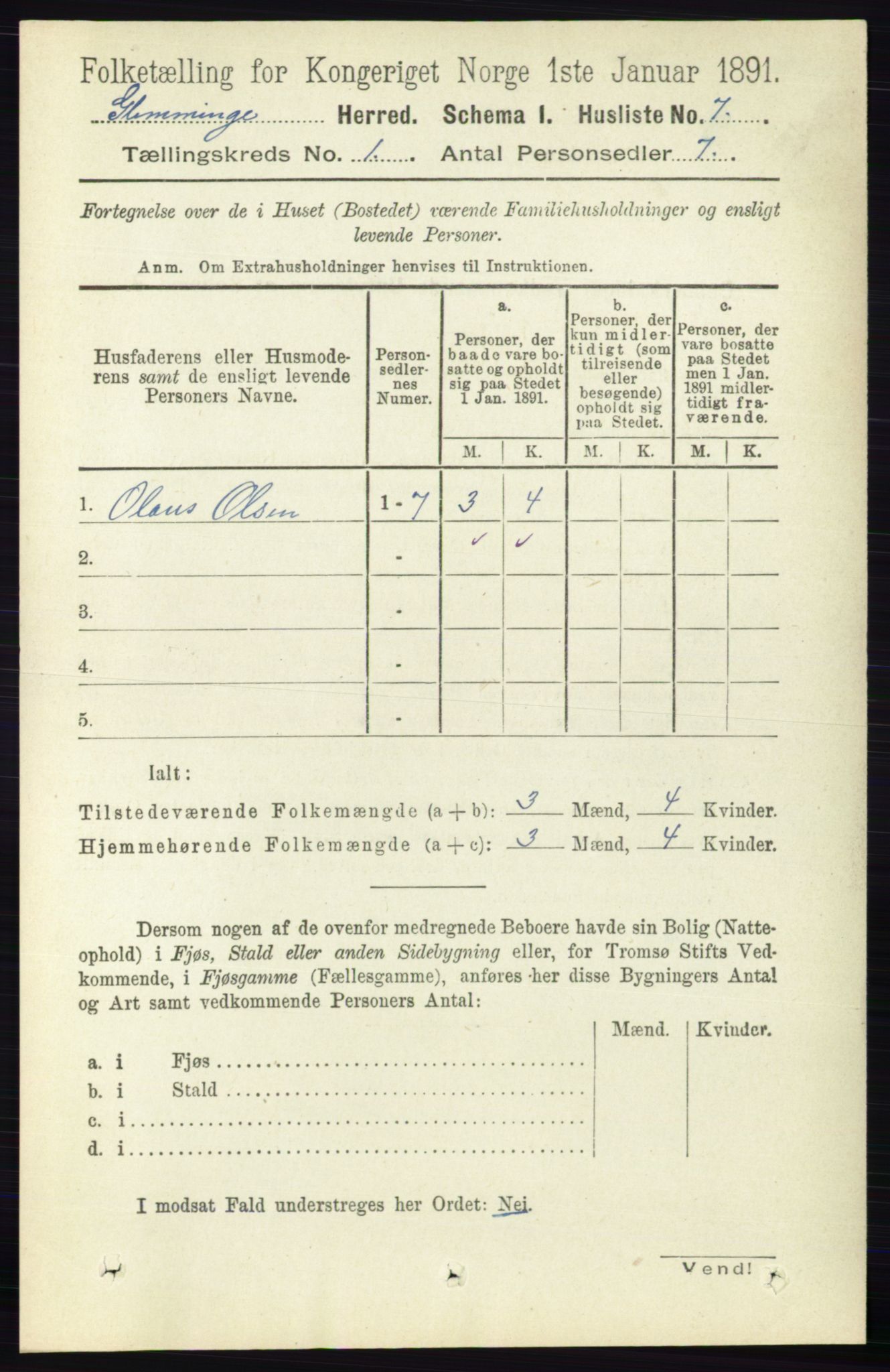 RA, Folketelling 1891 for 0132 Glemmen herred, 1891, s. 51