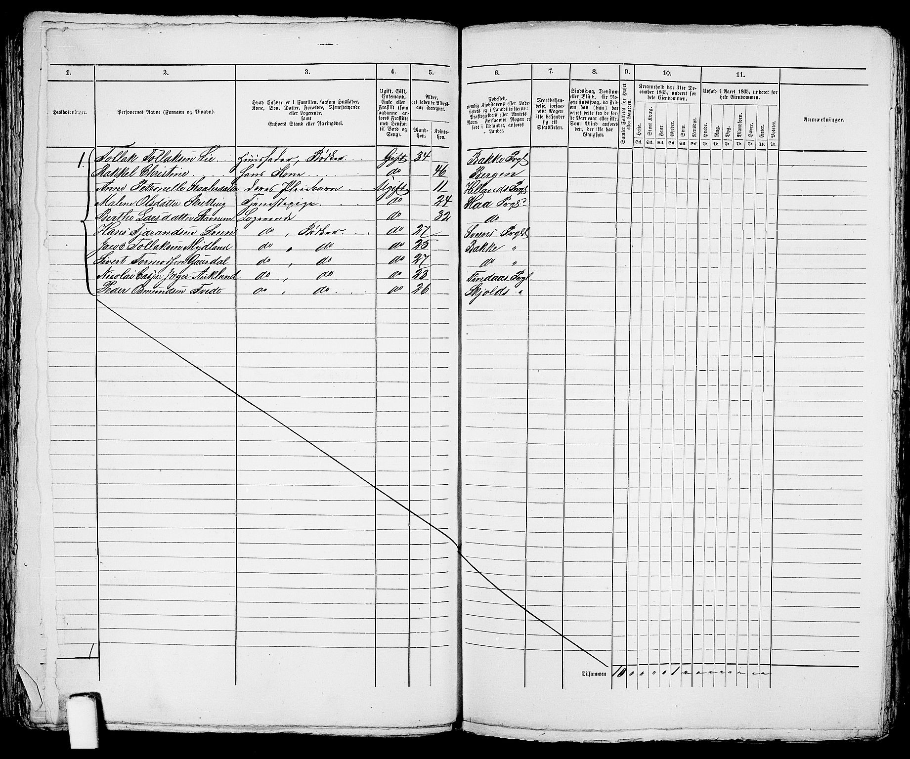 RA, Folketelling 1865 for 1106B Torvastad prestegjeld, Haugesund ladested, 1865, s. 129