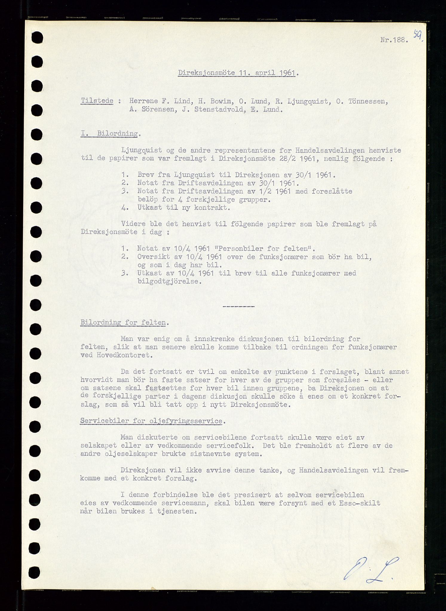 Pa 0982 - Esso Norge A/S, SAST/A-100448/A/Aa/L0001/0002: Den administrerende direksjon Board minutes (styrereferater) / Den administrerende direksjon Board minutes (styrereferater), 1960-1961, s. 106