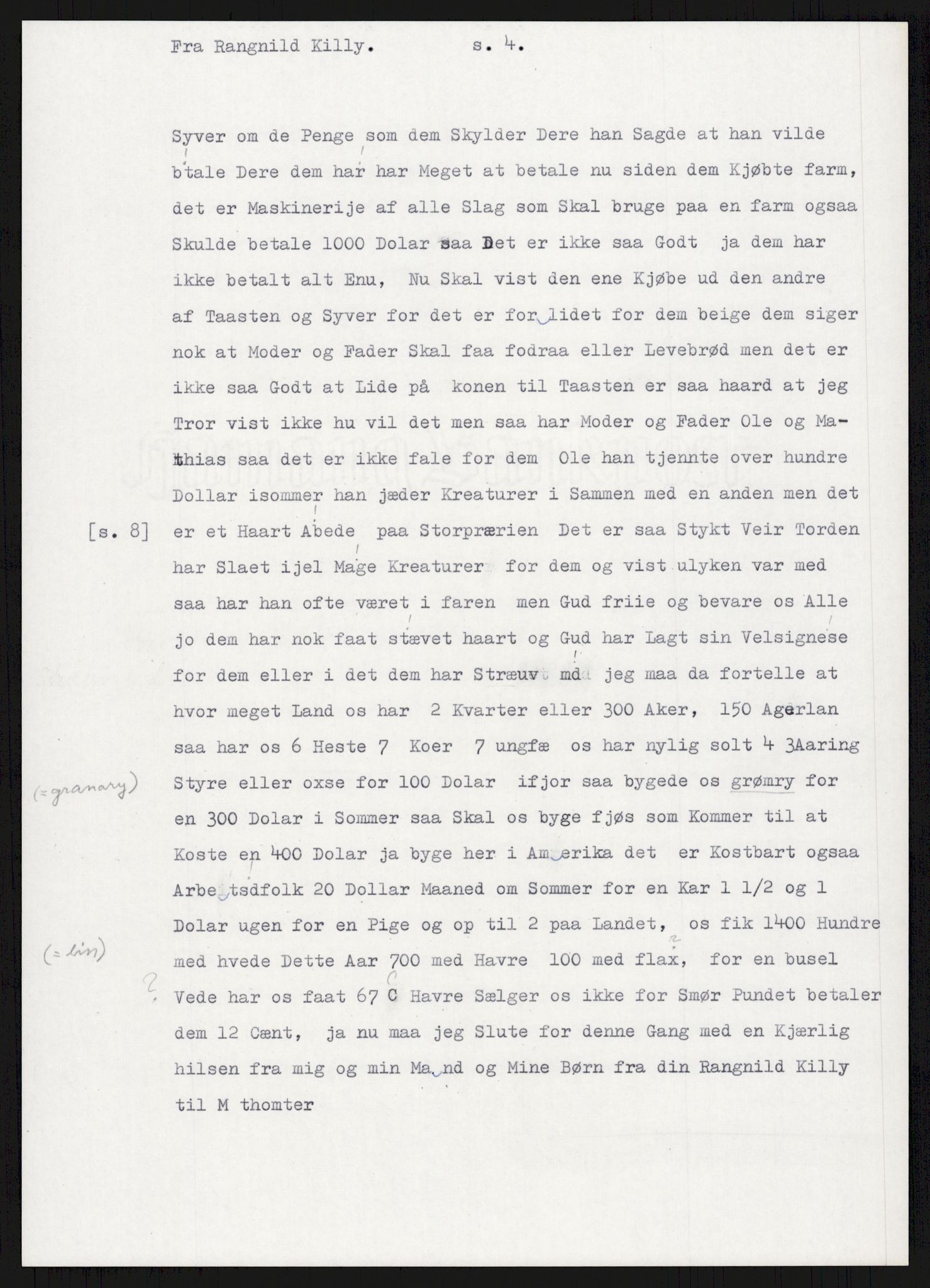 Samlinger til kildeutgivelse, Amerikabrevene, AV/RA-EA-4057/F/L0015: Innlån fra Oppland: Sæteren - Vigerust, 1838-1914, s. 313