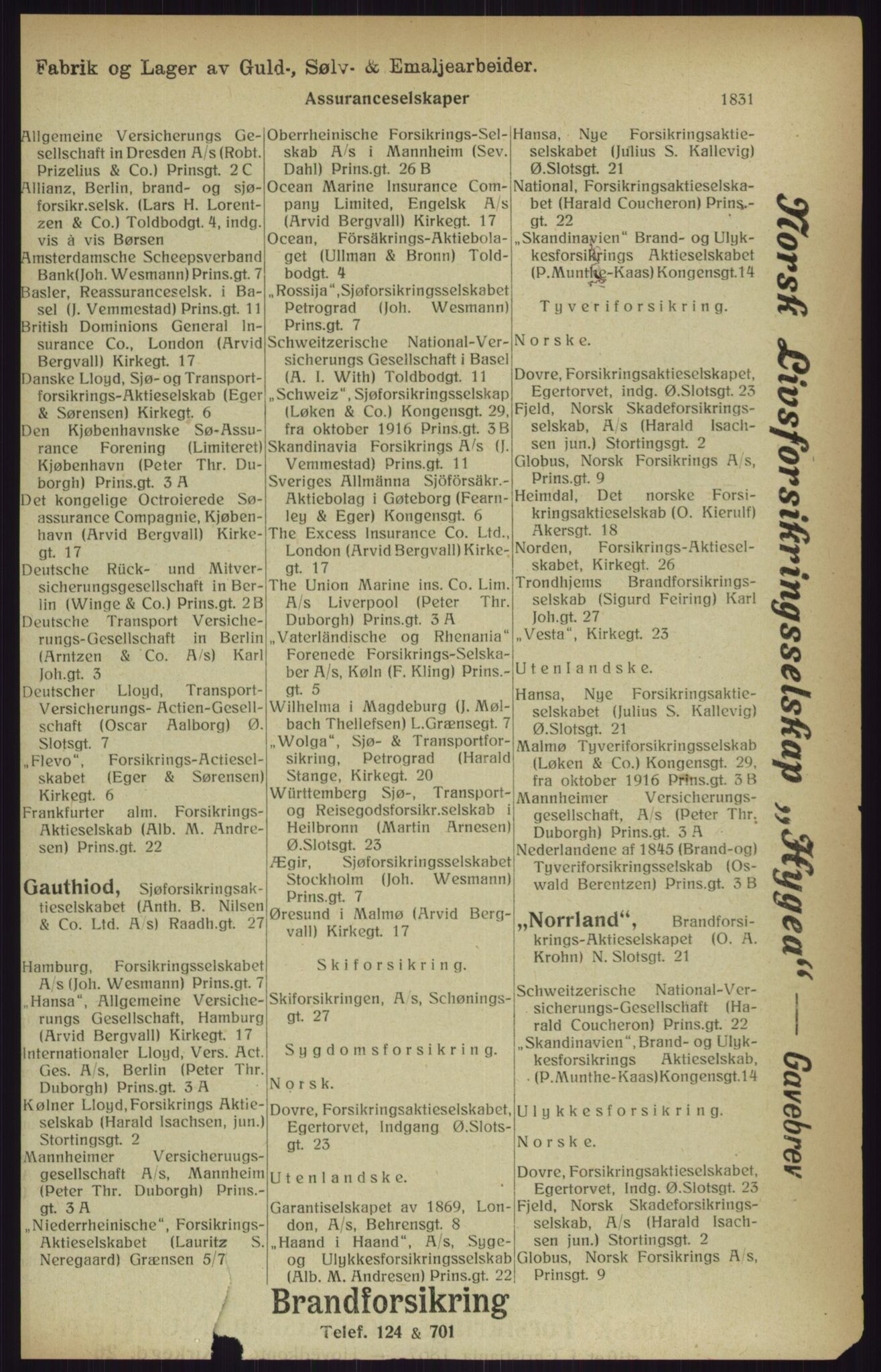 Kristiania/Oslo adressebok, PUBL/-, 1916, s. 1831