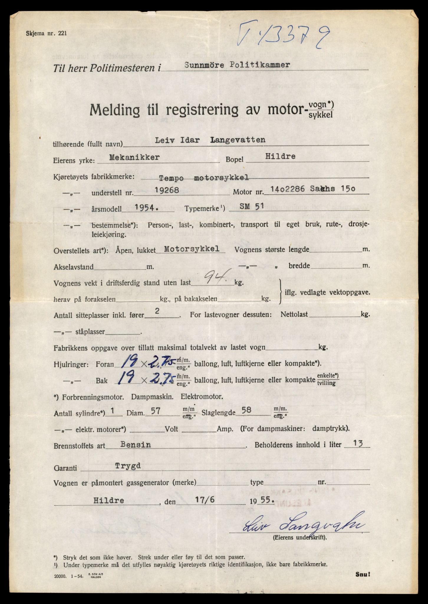 Møre og Romsdal vegkontor - Ålesund trafikkstasjon, AV/SAT-A-4099/F/Fe/L0039: Registreringskort for kjøretøy T 13361 - T 13530, 1927-1998, s. 295