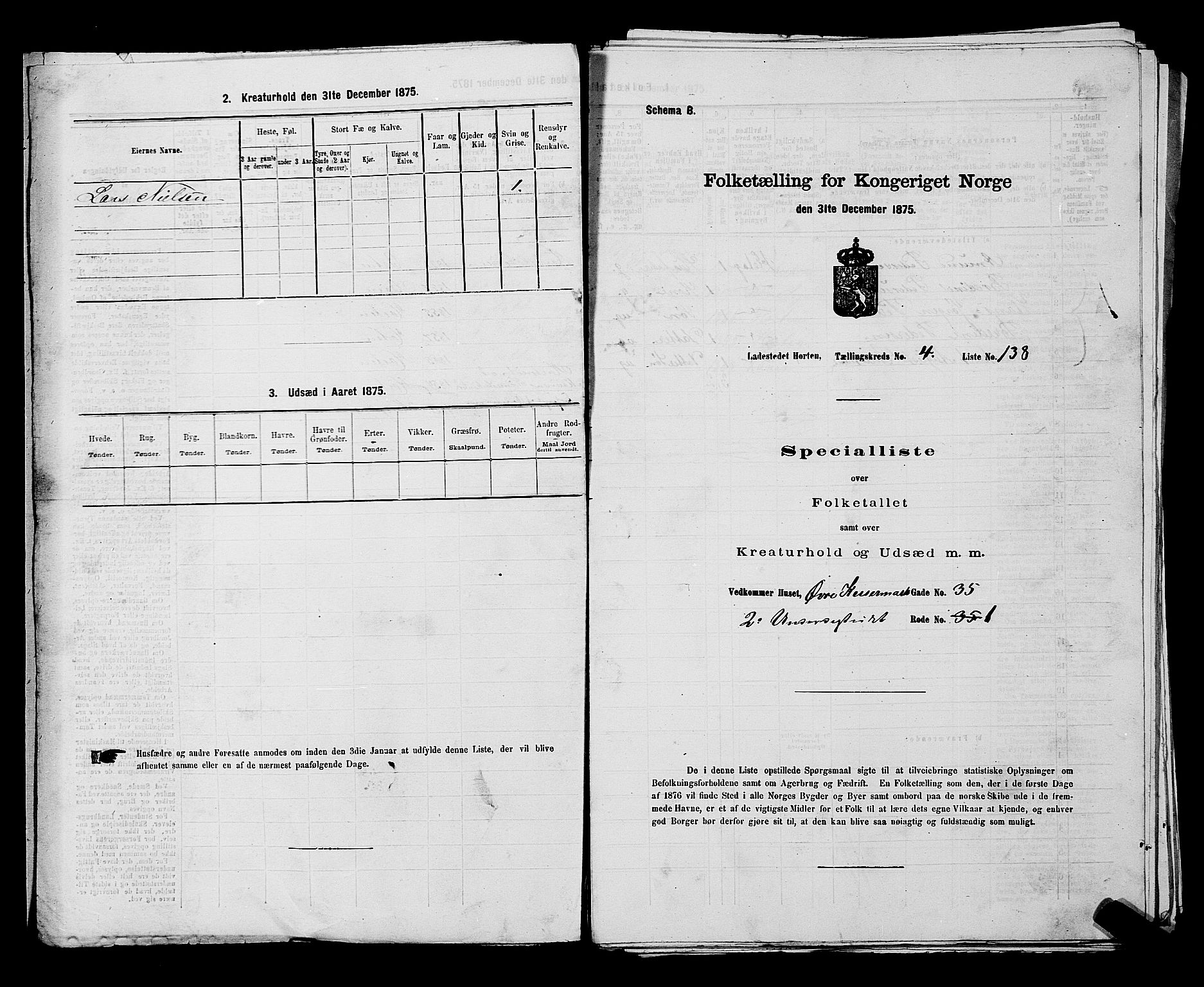 SAKO, Folketelling 1875 for 0703P Horten prestegjeld, 1875, s. 328