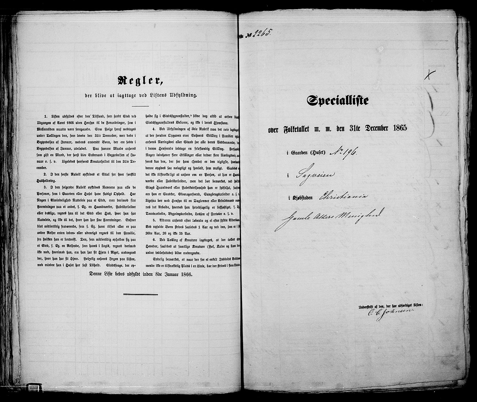 RA, Folketelling 1865 for 0301 Kristiania kjøpstad, 1865, s. 5044