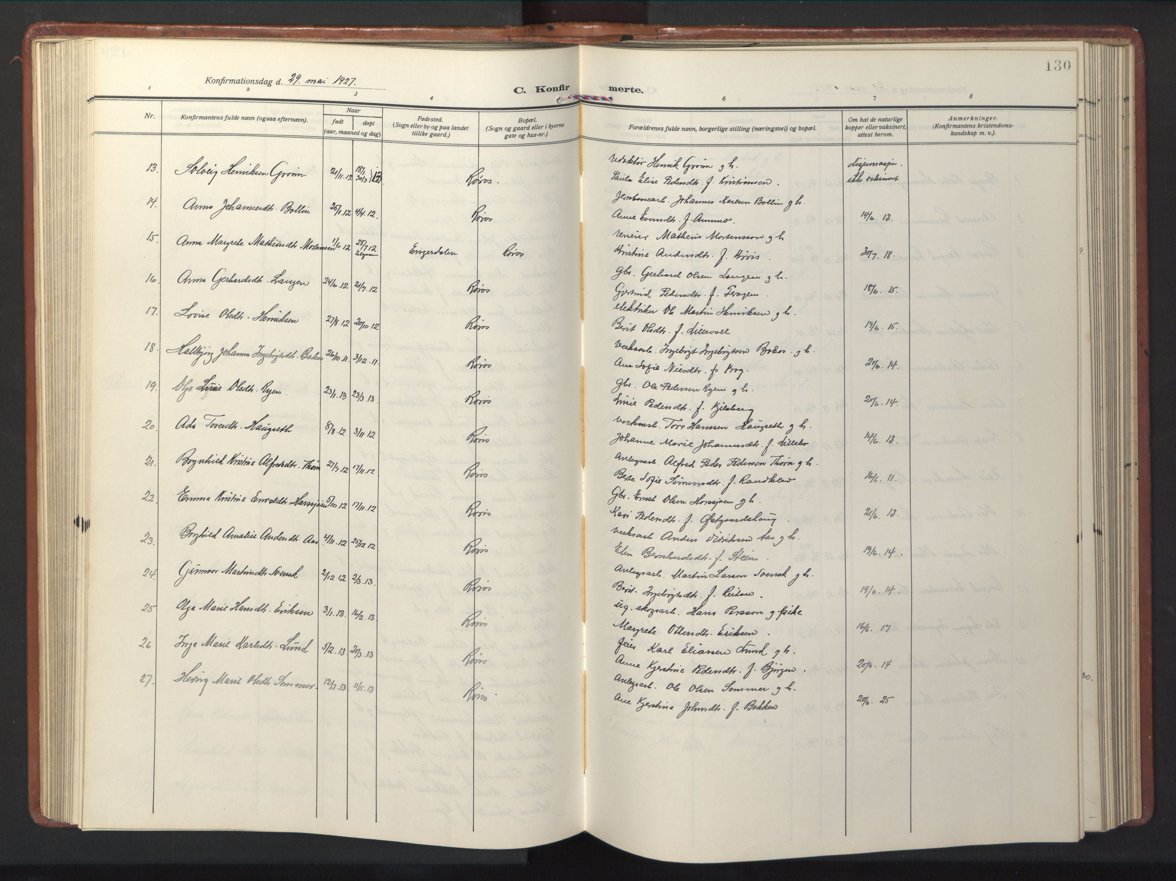 Ministerialprotokoller, klokkerbøker og fødselsregistre - Sør-Trøndelag, AV/SAT-A-1456/681/L0943: Klokkerbok nr. 681C07, 1926-1954, s. 130