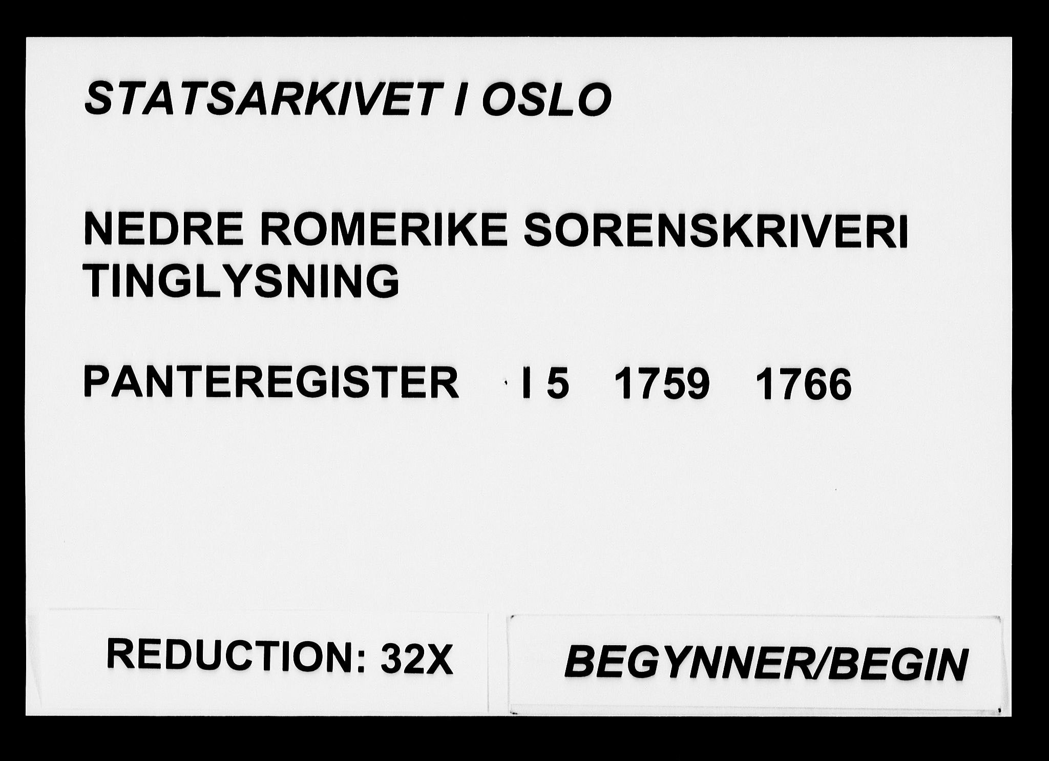 Nedre Romerike sorenskriveri, SAO/A-10469/G/Ga/Gaa/L0005: Panteregister nr. I 5, 1759-1766