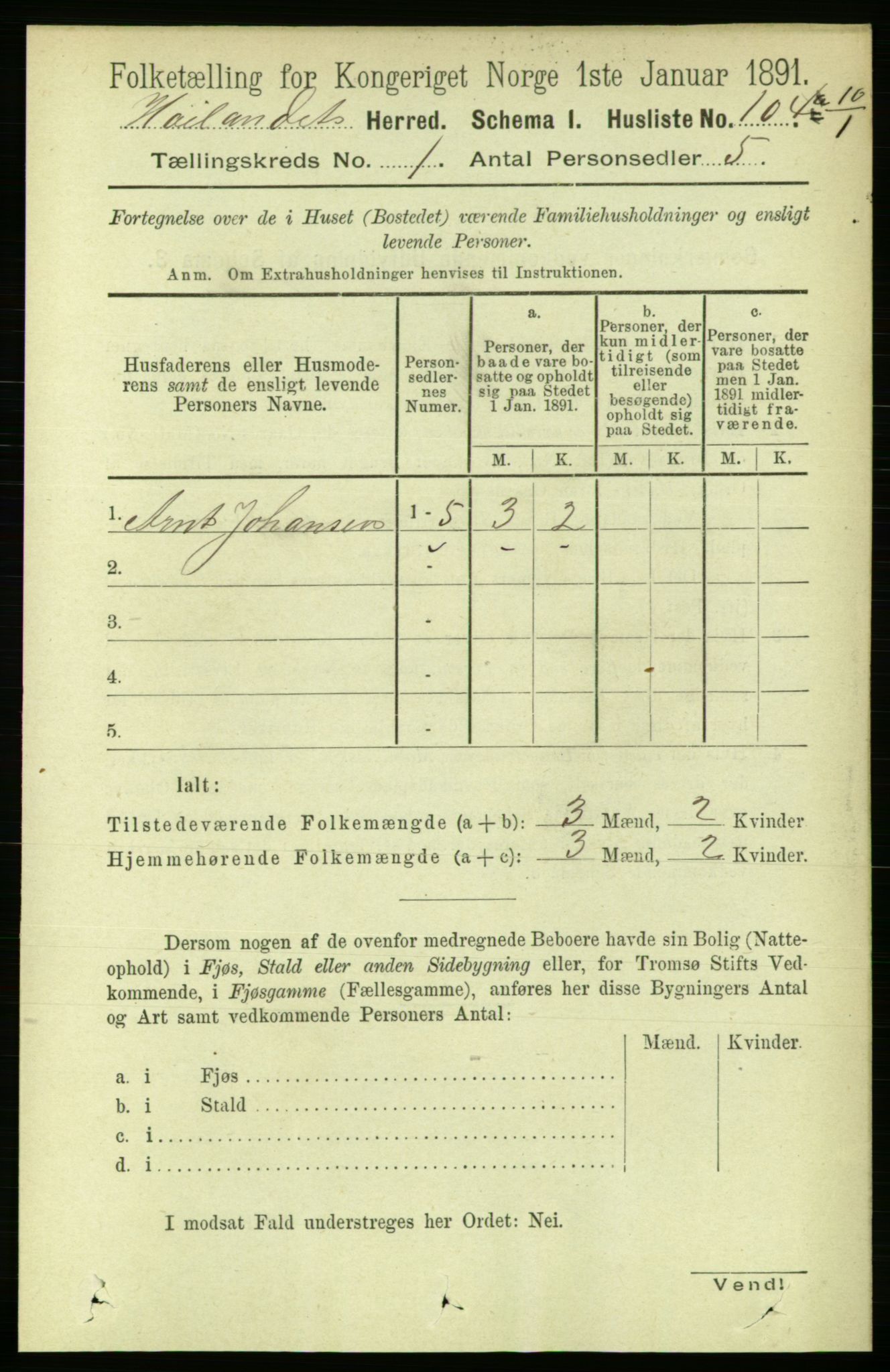 RA, Folketelling 1891 for 1651 Hølonda herred, 1891, s. 119