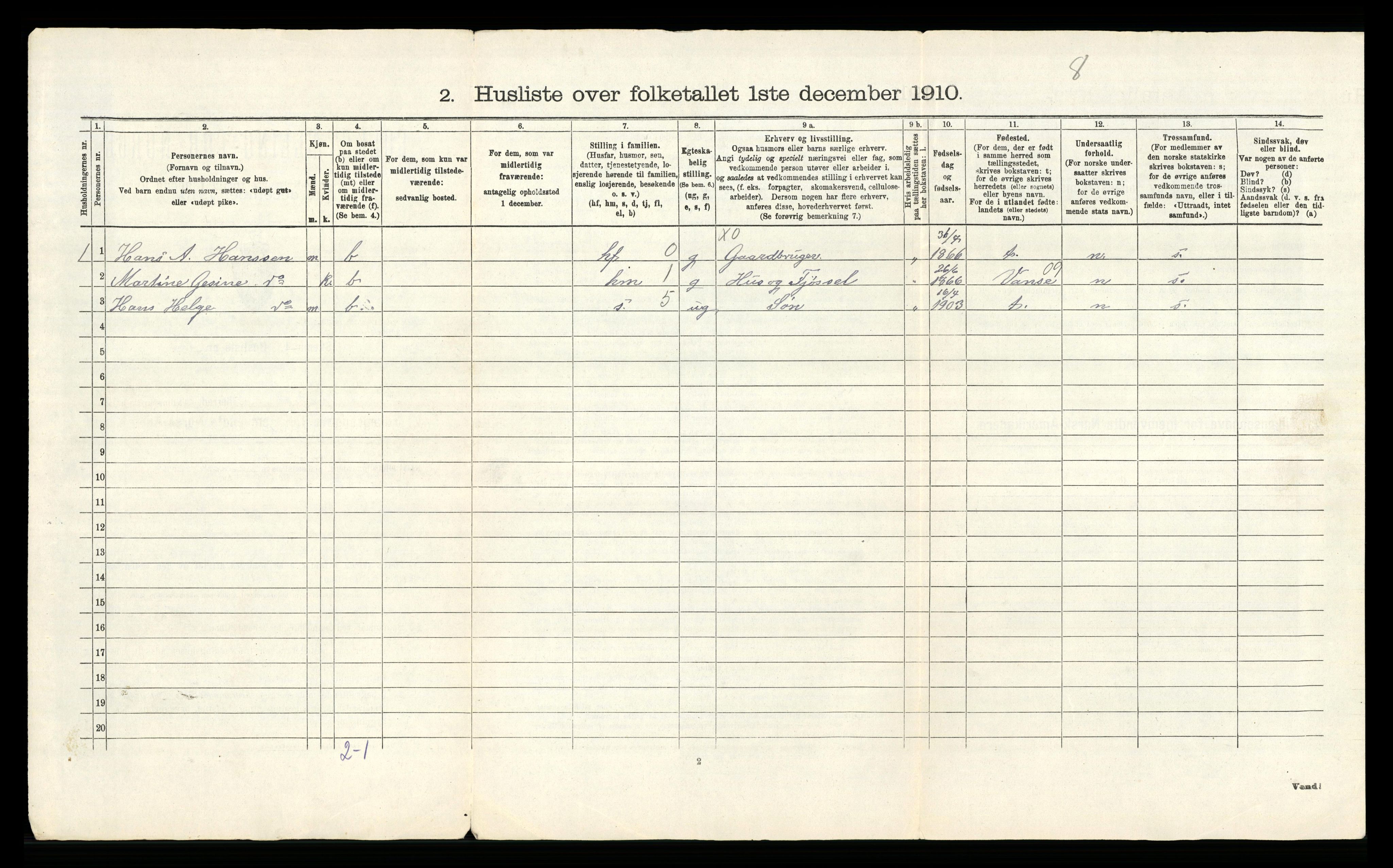 RA, Folketelling 1910 for 1040 Spind herred, 1910, s. 23