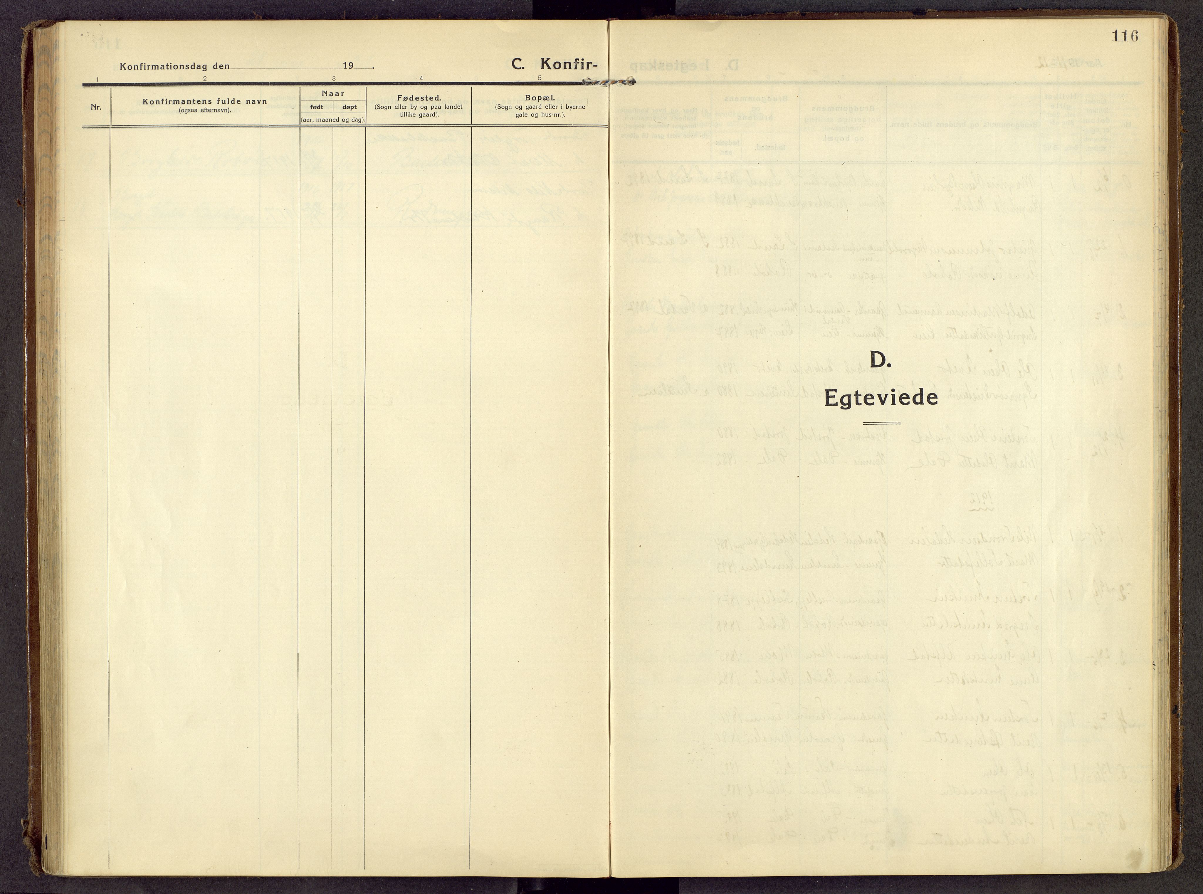 Øystre Slidre prestekontor, AV/SAH-PREST-138/H/Ha/Haa/L0007: Ministerialbok nr. 7, 1911-1931, s. 116