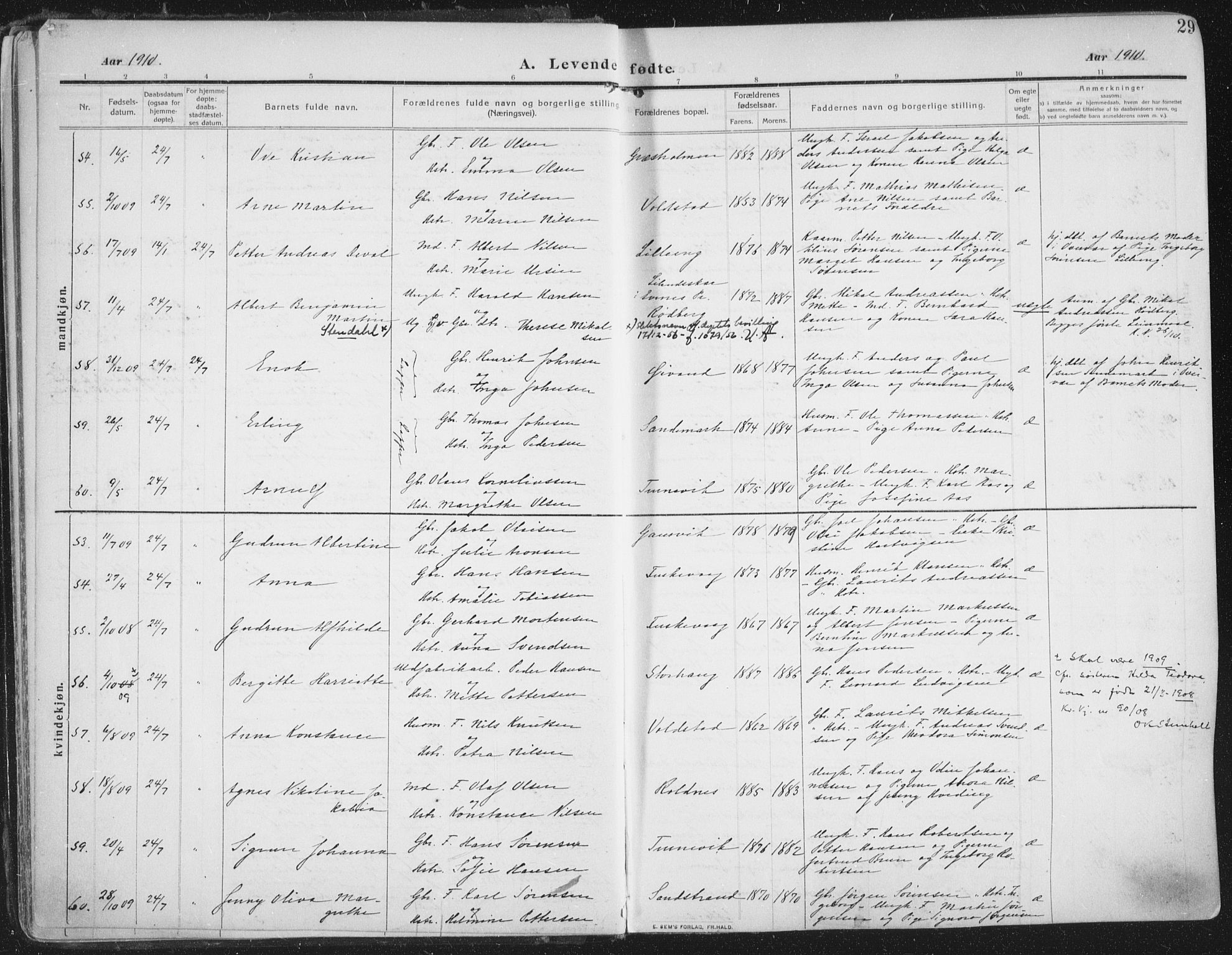 Trondenes sokneprestkontor, AV/SATØ-S-1319/H/Ha/L0018kirke: Ministerialbok nr. 18, 1909-1918, s. 29