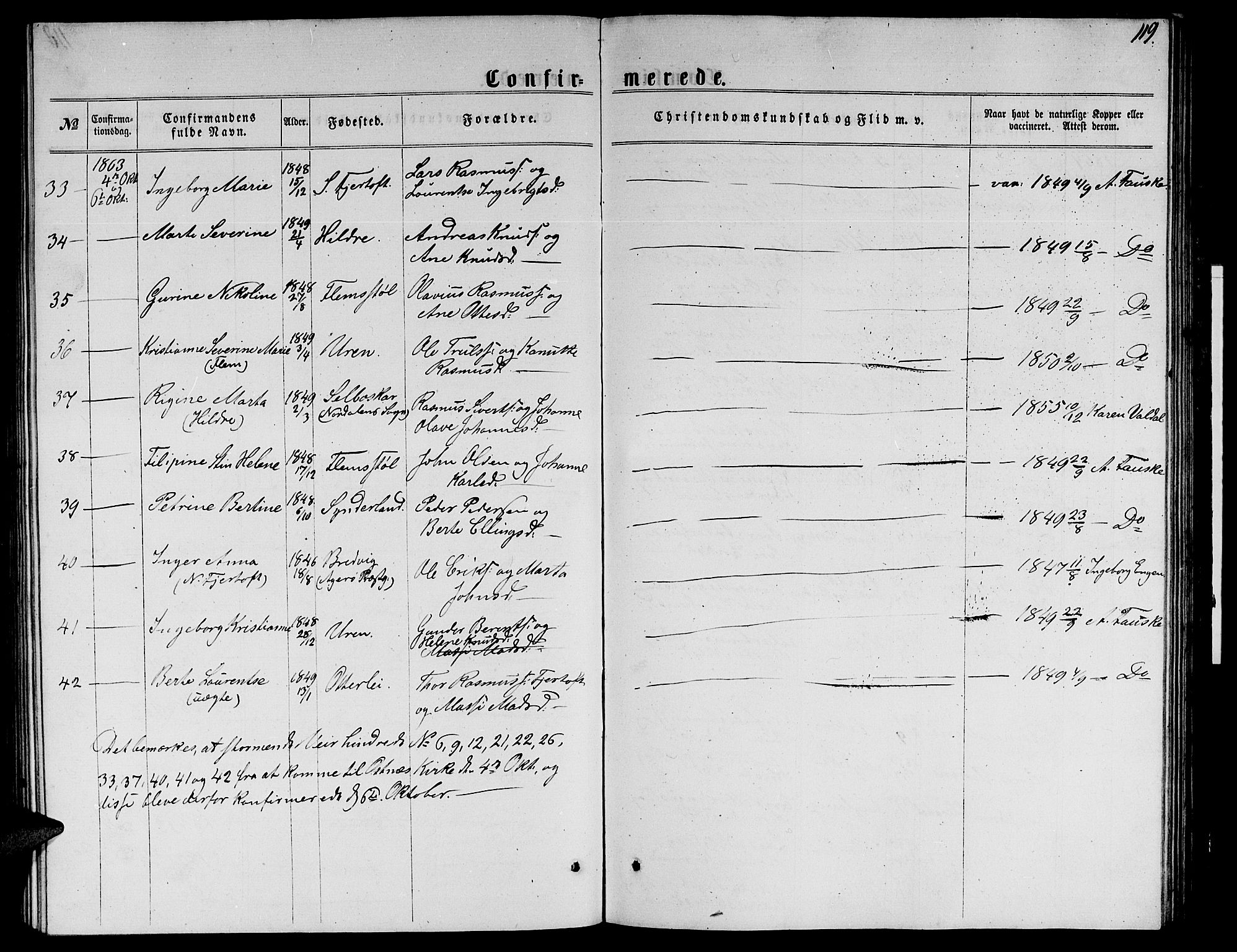 Ministerialprotokoller, klokkerbøker og fødselsregistre - Møre og Romsdal, AV/SAT-A-1454/536/L0508: Klokkerbok nr. 536C03, 1860-1870, s. 119