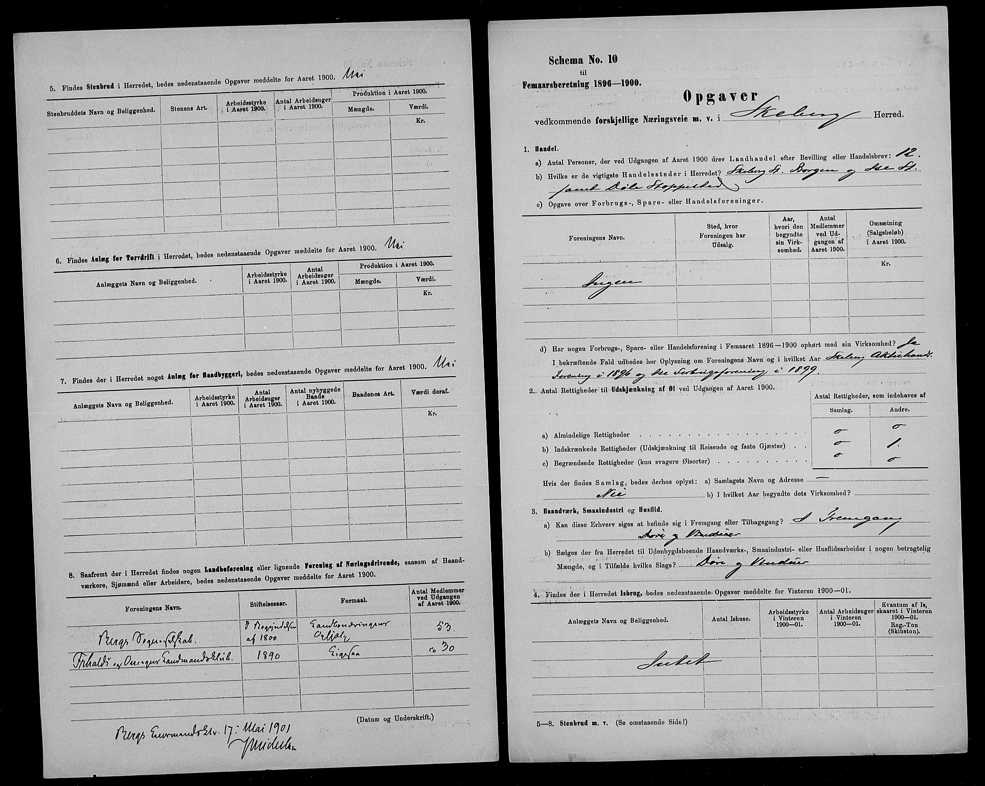 Statistisk sentralbyrå, Næringsøkonomiske emner, Generelt - Amtmennenes femårsberetninger, AV/RA-S-2233/F/Fa/L0092: --, 1896-1900, s. 203