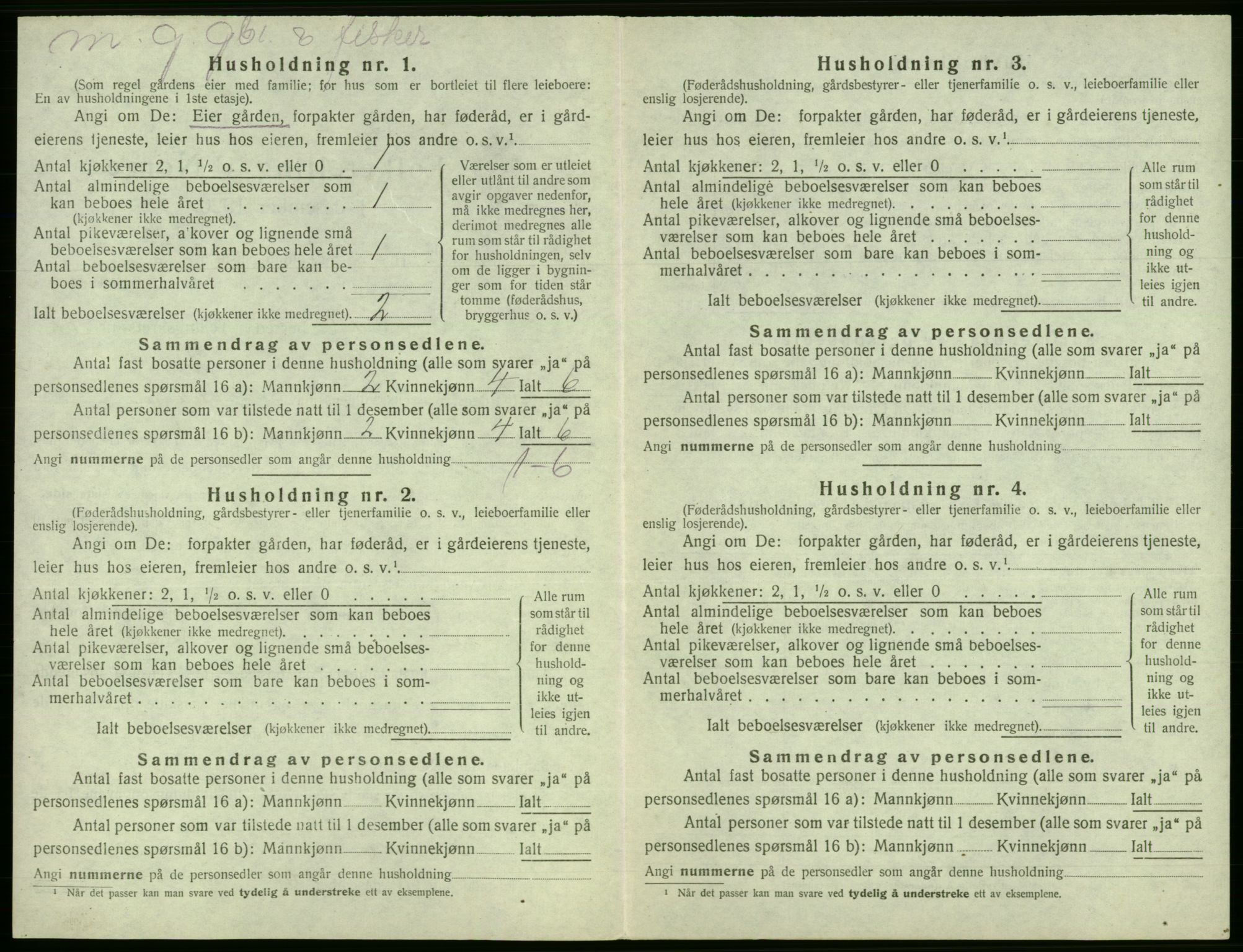 SAB, Folketelling 1920 for 1246 Fjell herred, 1920, s. 1335