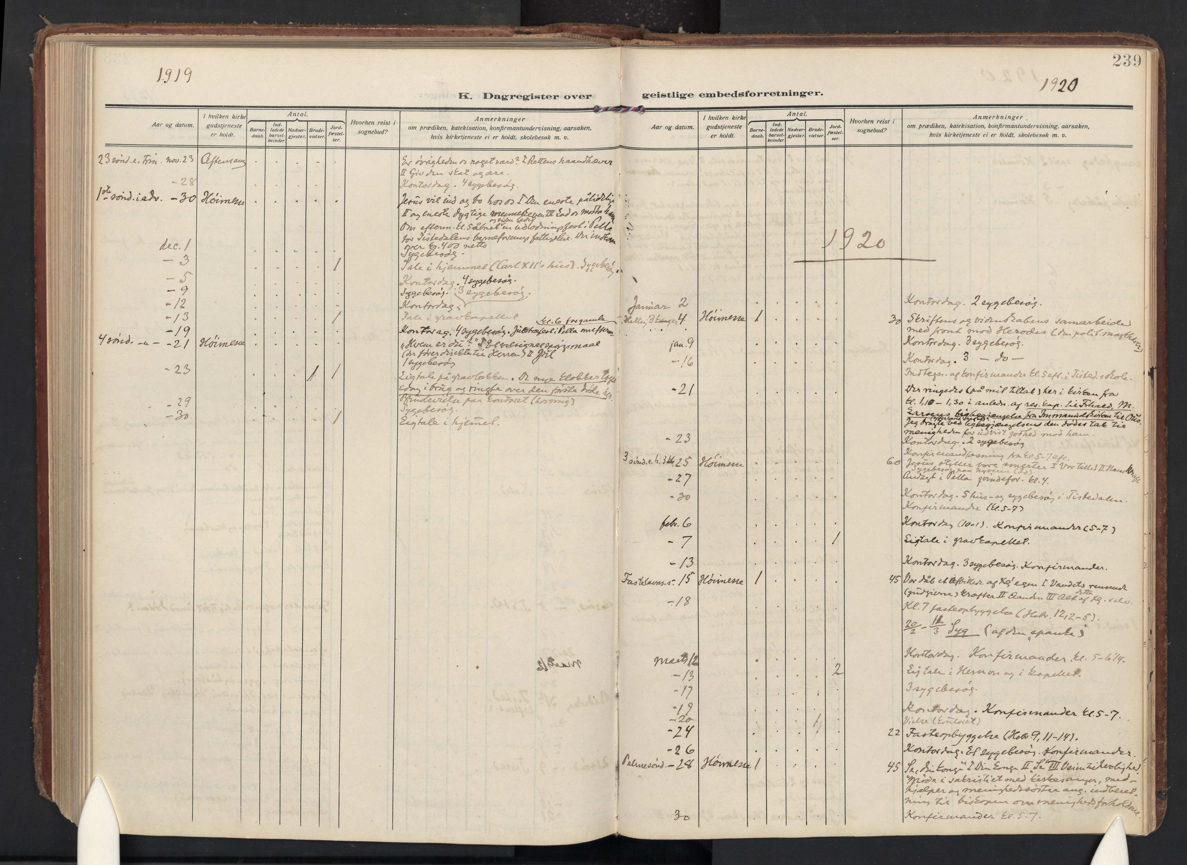 Halden prestekontor Kirkebøker, AV/SAO-A-10909/F/Fc/L0002: Ministerialbok nr. III 2, 1909-1945, s. 239