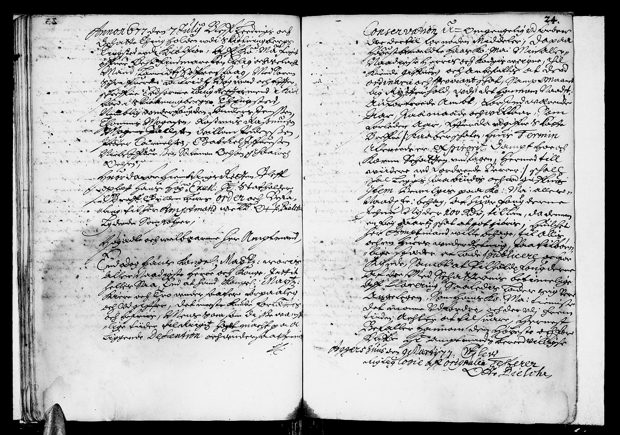 Finnmark sorenskriveri, AV/SATØ-S-0053/F/Fa/L0015: Justisprotokoller, 1677-1678, s. 23b-24a