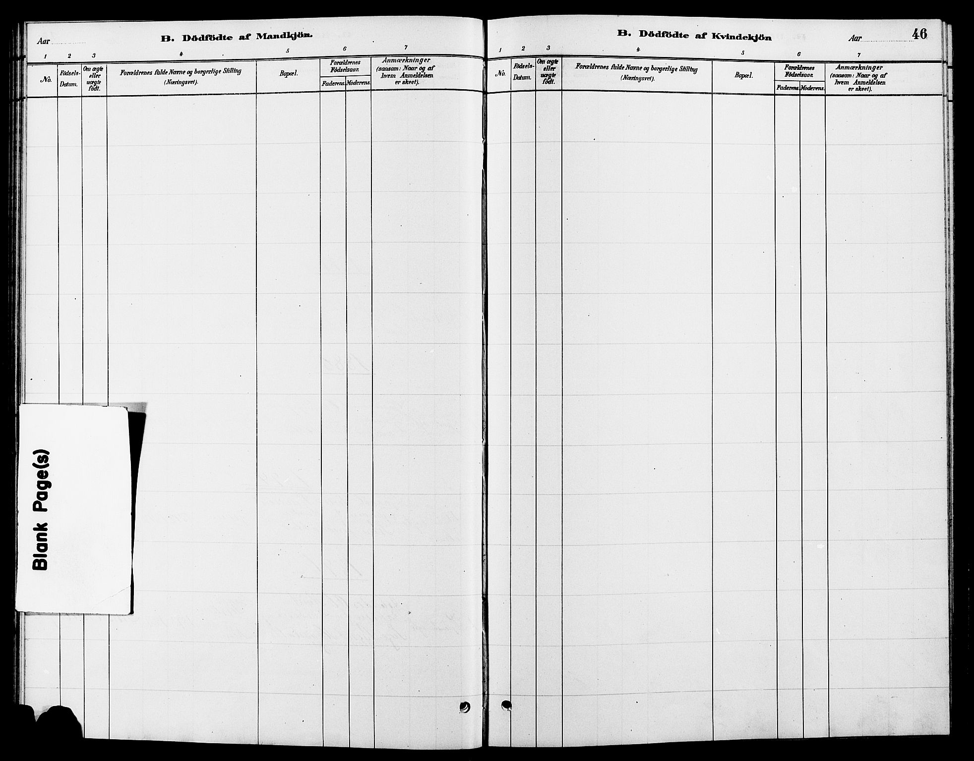 Tynset prestekontor, SAH/PREST-058/H/Ha/Hab/L0007: Klokkerbok nr. 7, 1880-1901, s. 46