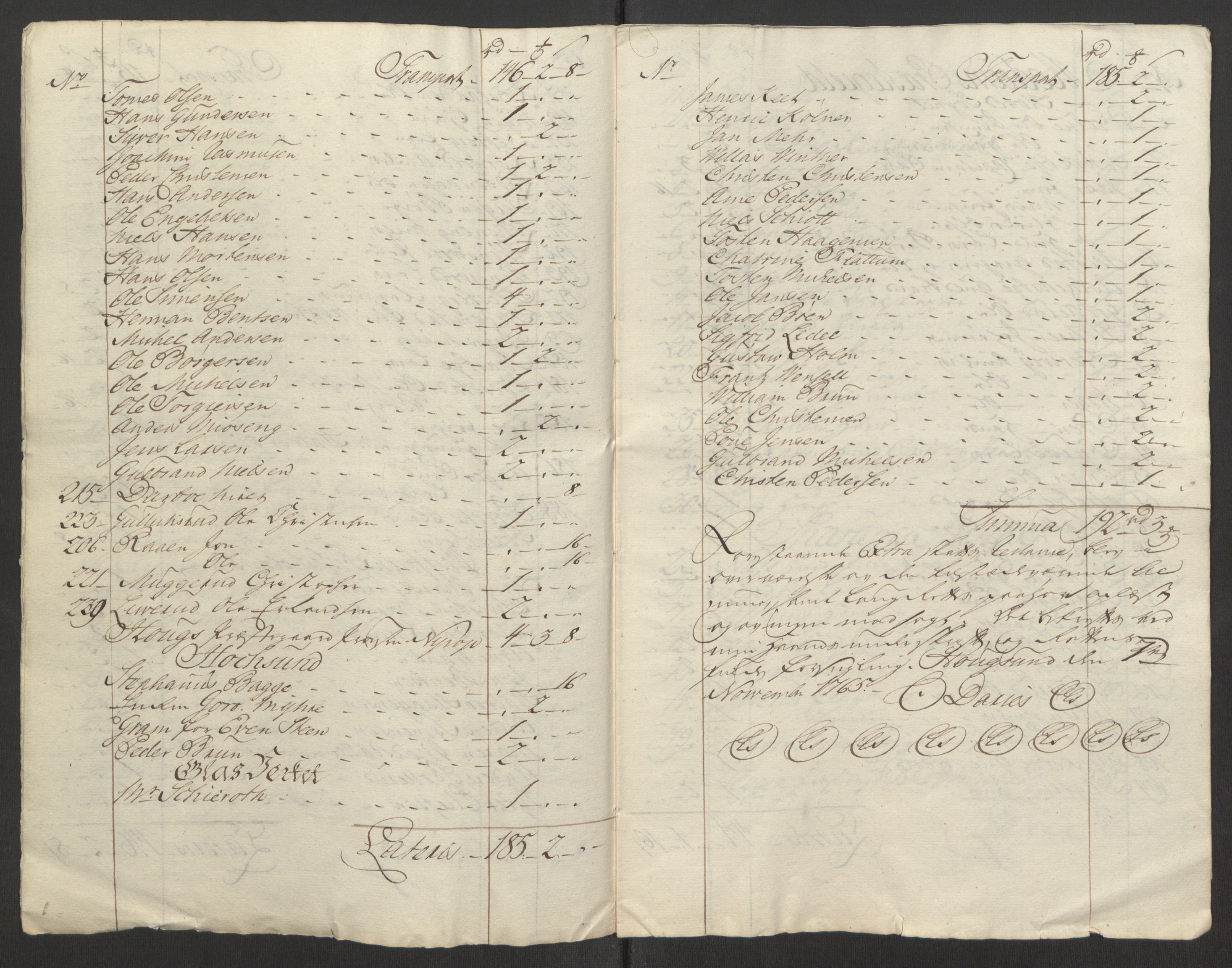 Rentekammeret inntil 1814, Reviderte regnskaper, Fogderegnskap, RA/EA-4092/R31/L1834: Ekstraskatten Hurum, Røyken, Eiker, Lier og Buskerud, 1765, s. 478