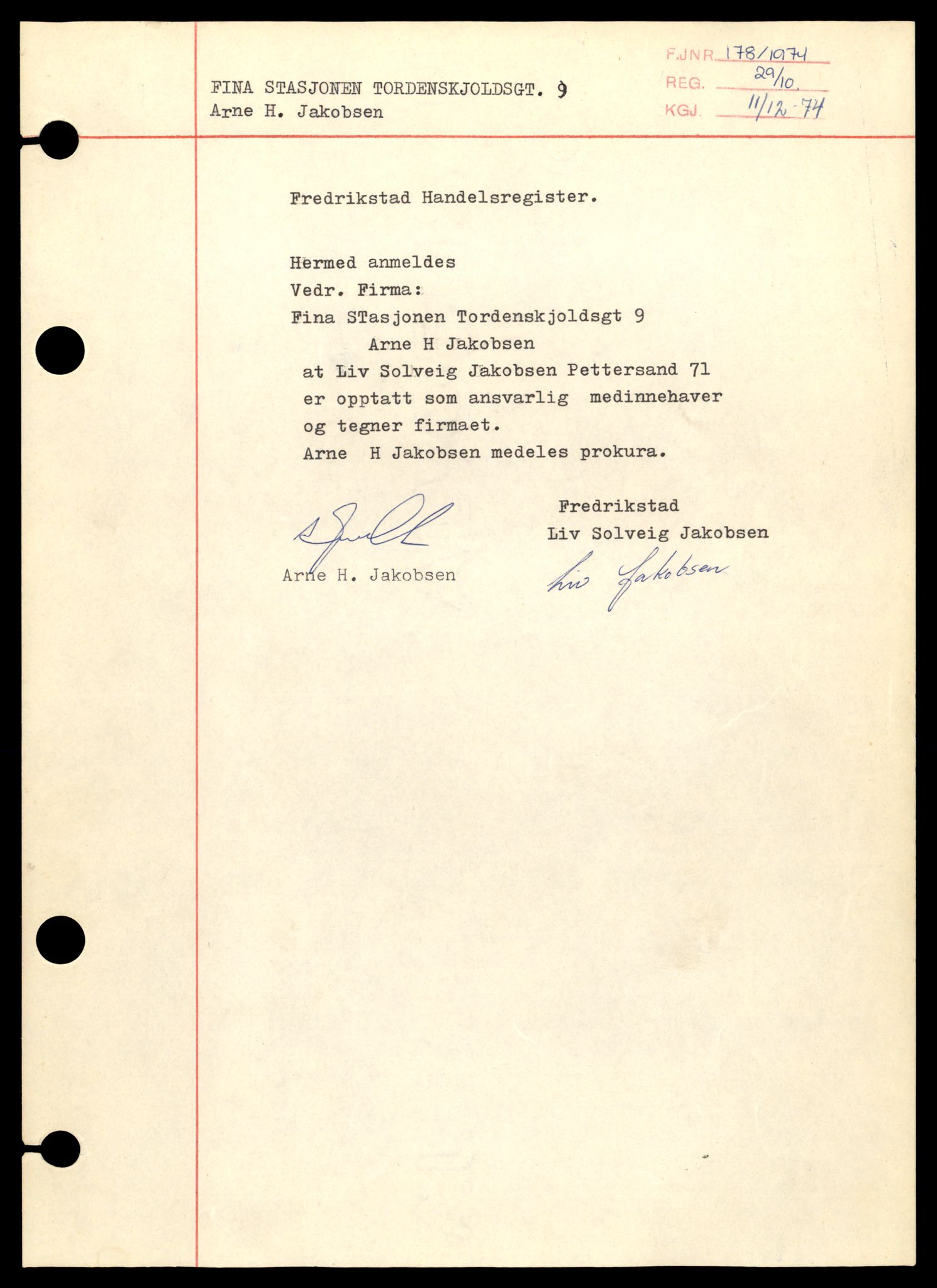 Fredrikstad tingrett, AV/SAT-A-10473/K/Ka/Kab/L0002: Enkeltmannsforetak, F-K, 1944-1990, s. 27