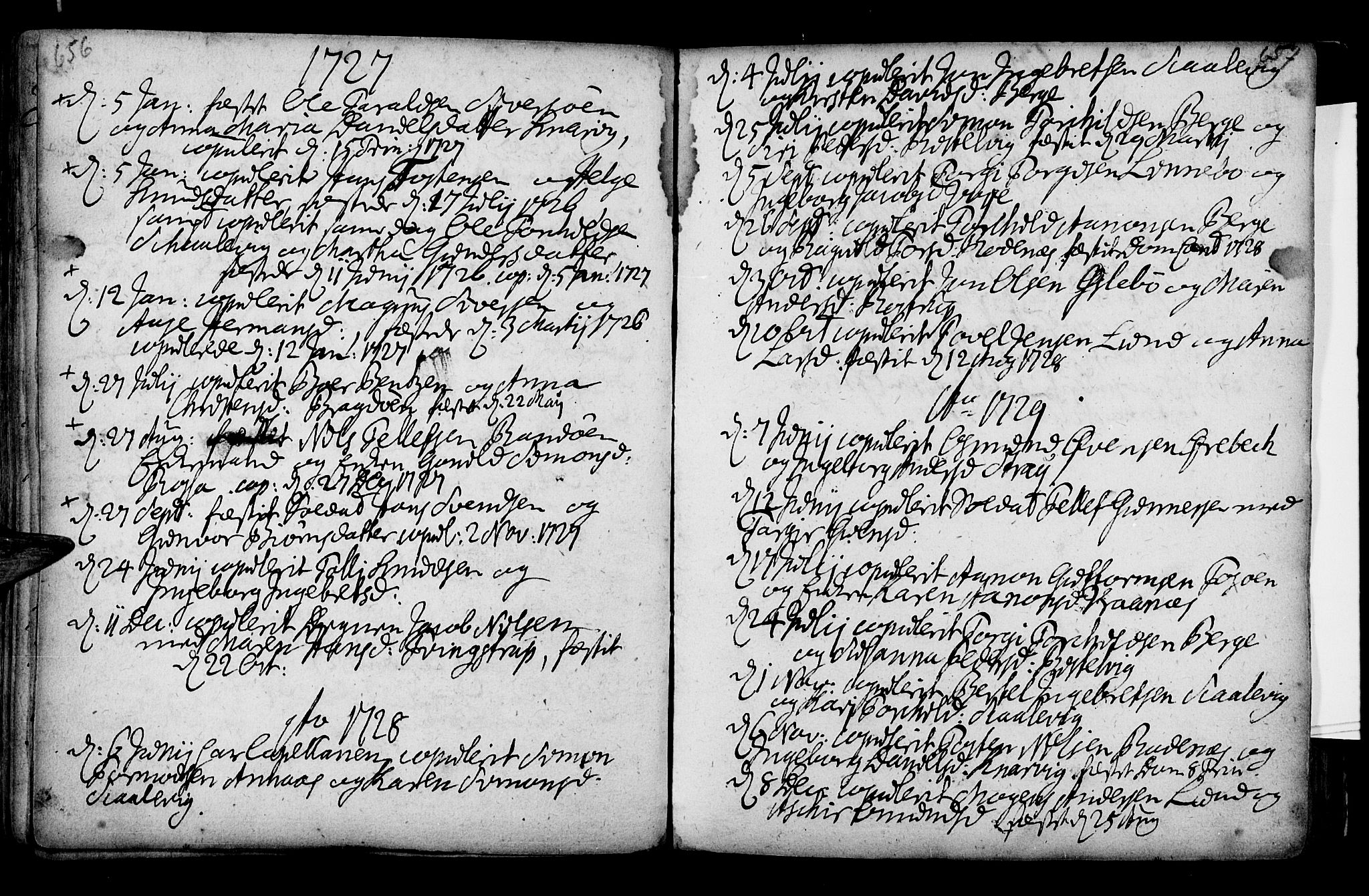 Oddernes sokneprestkontor, AV/SAK-1111-0033/F/Fa/Faa/L0002: Ministerialbok nr. A 2, 1719-1764, s. 656-657