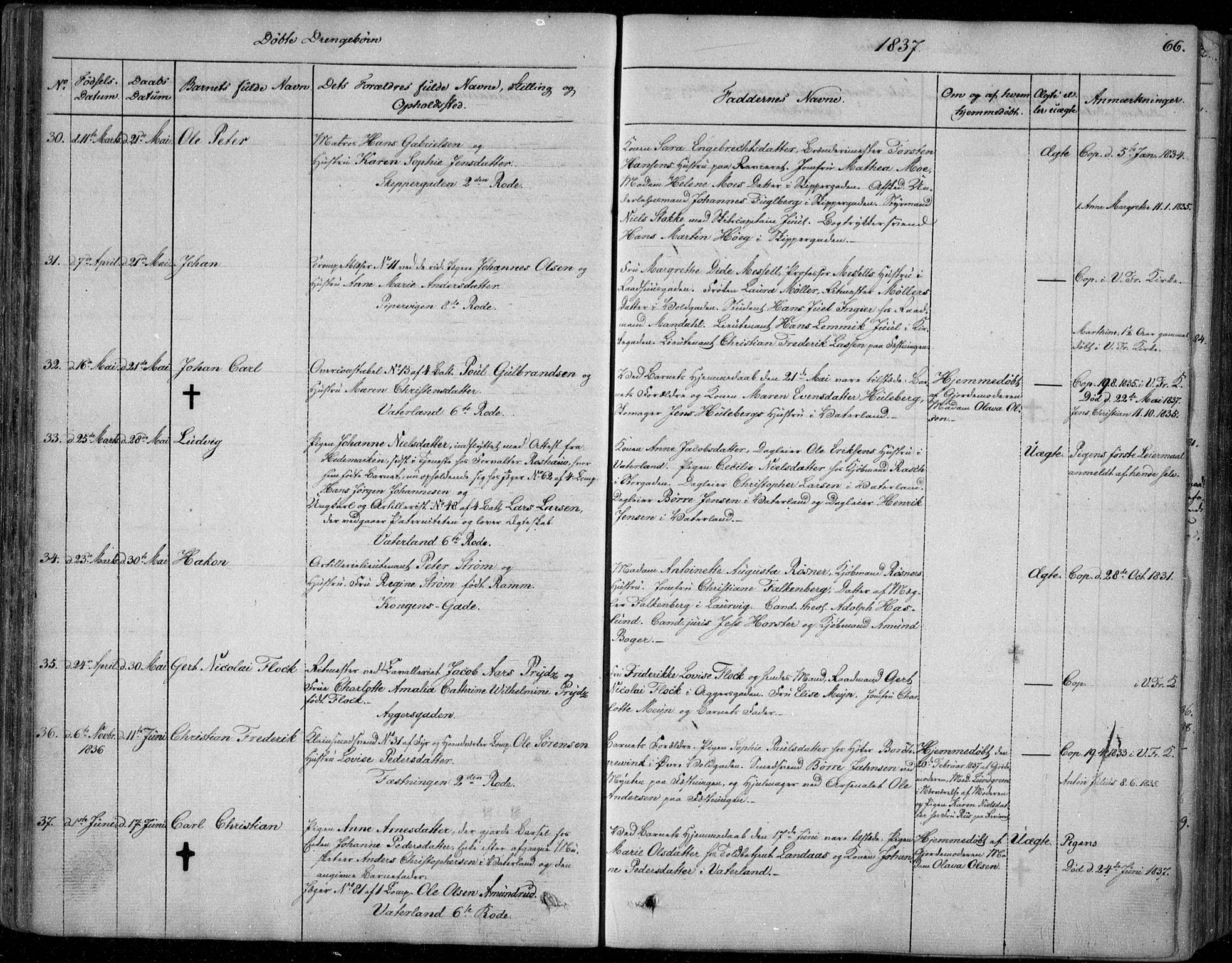 Garnisonsmenigheten Kirkebøker, AV/SAO-A-10846/F/Fa/L0006: Ministerialbok nr. 6, 1828-1841, s. 66