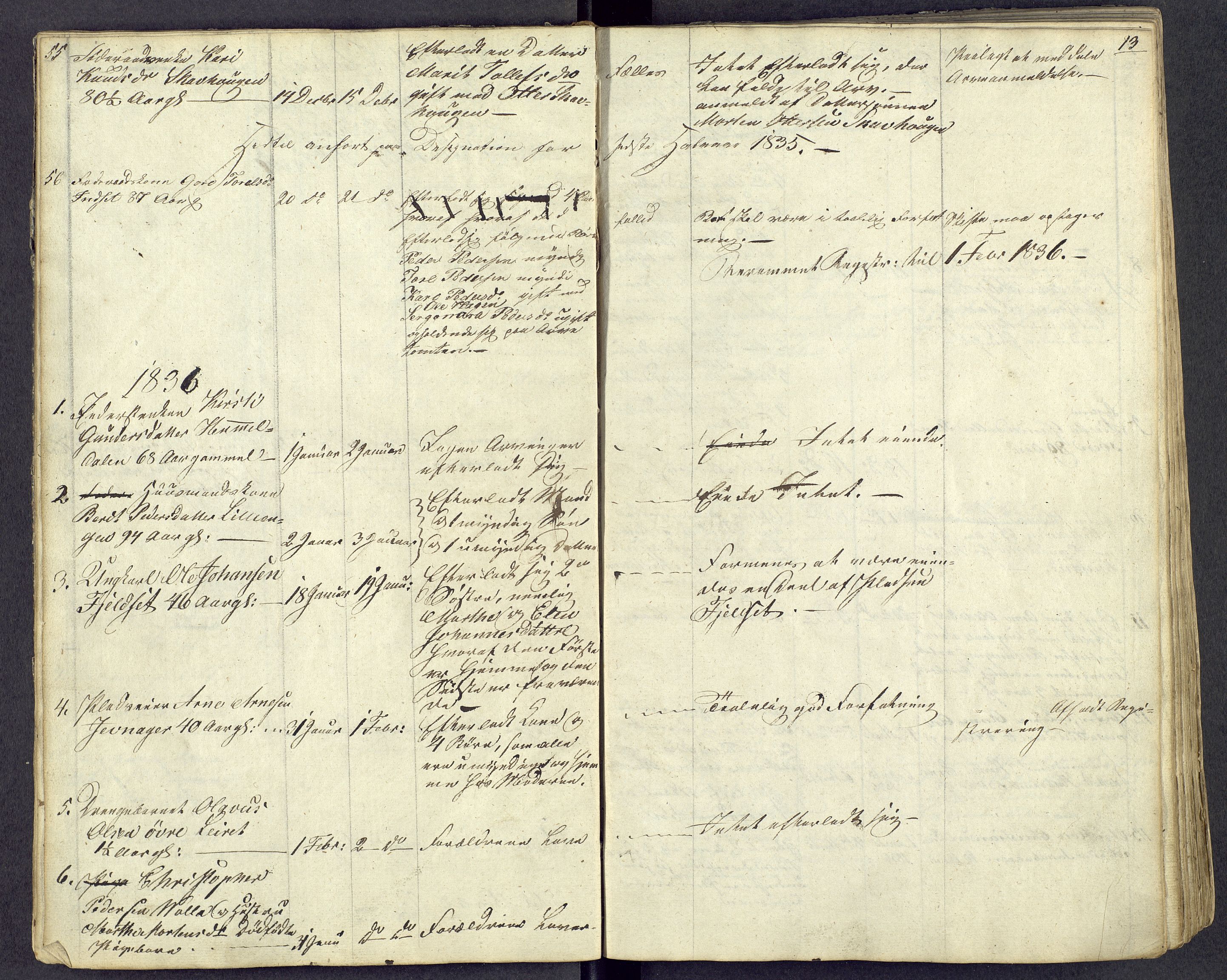 Østerdalen sorenskriveri, AV/SAH-TING-032/J/Jd/L0004: Dødsfallsjournal, 1834-1843, s. 13