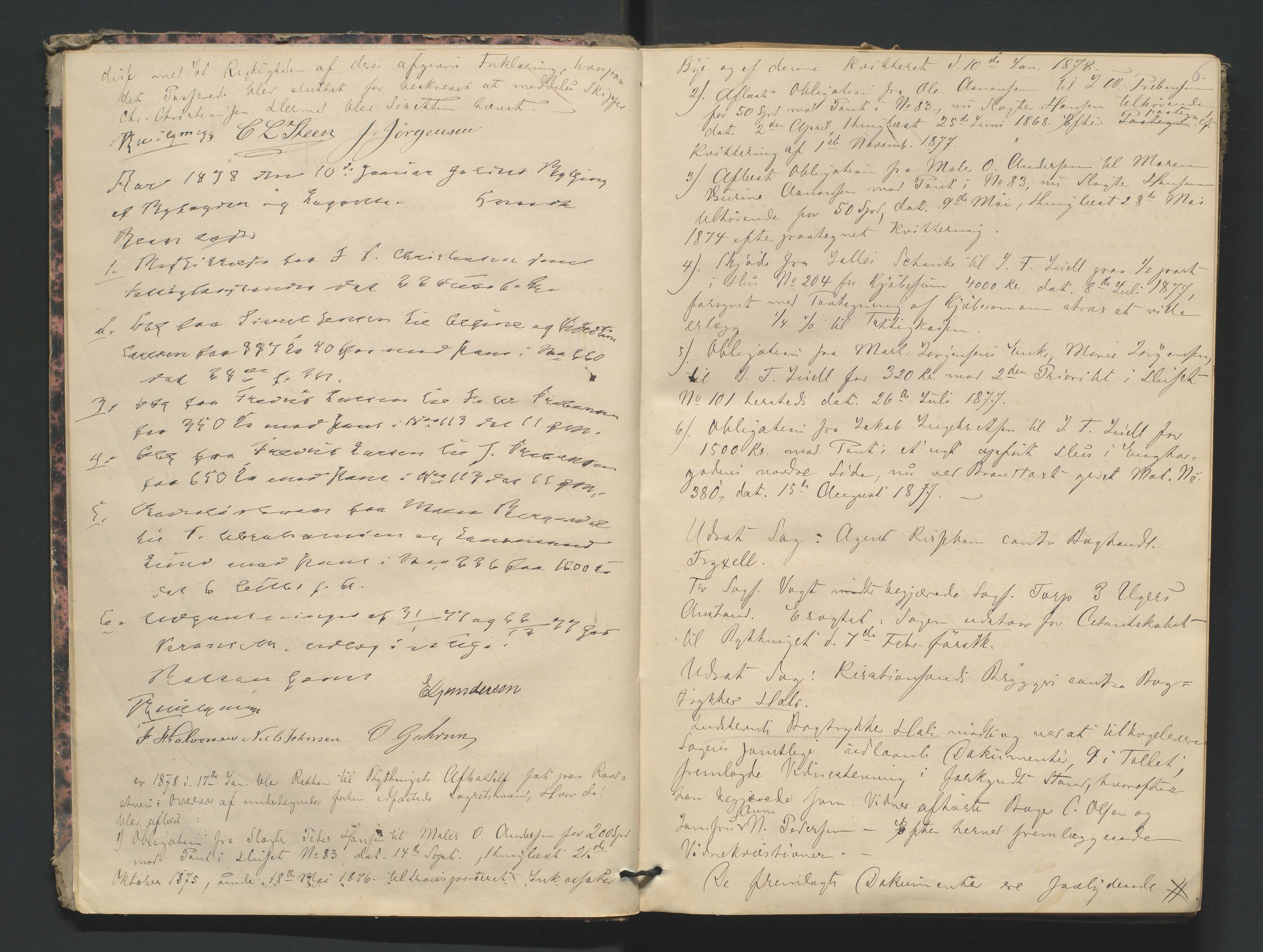 Risør byfogd, AV/SAK-1222-0005/F/Fa/L0004: Justisprotokoll nr. 4, 1877-1880, s. 5b-6a