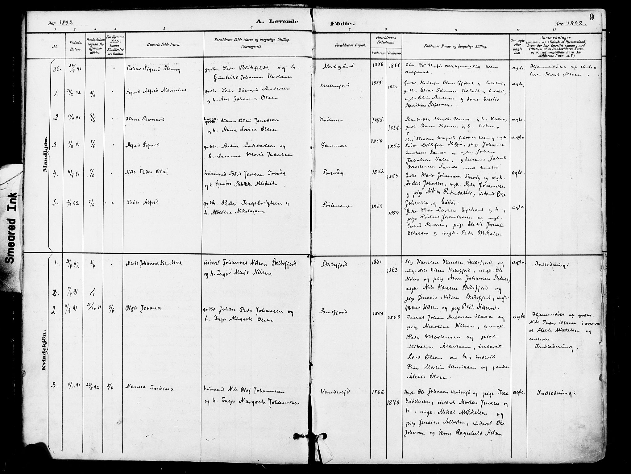 Karlsøy sokneprestembete, AV/SATØ-S-1299/H/Ha/Haa/L0007kirke: Ministerialbok nr. 7, 1891-1902, s. 9