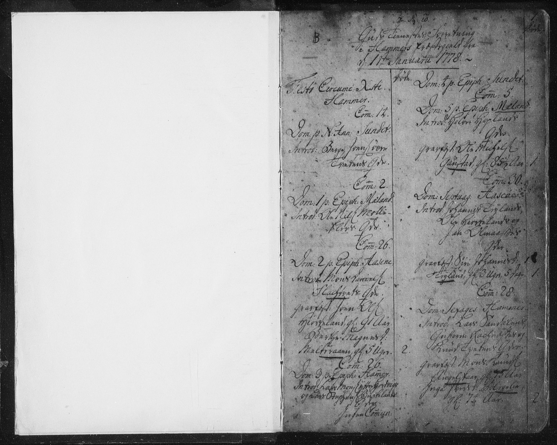 Hamre sokneprestembete, AV/SAB-A-75501/H/Ha/Haa/Haaa/L0008: Ministerialbok nr. A 8, 1778-1804, s. 1
