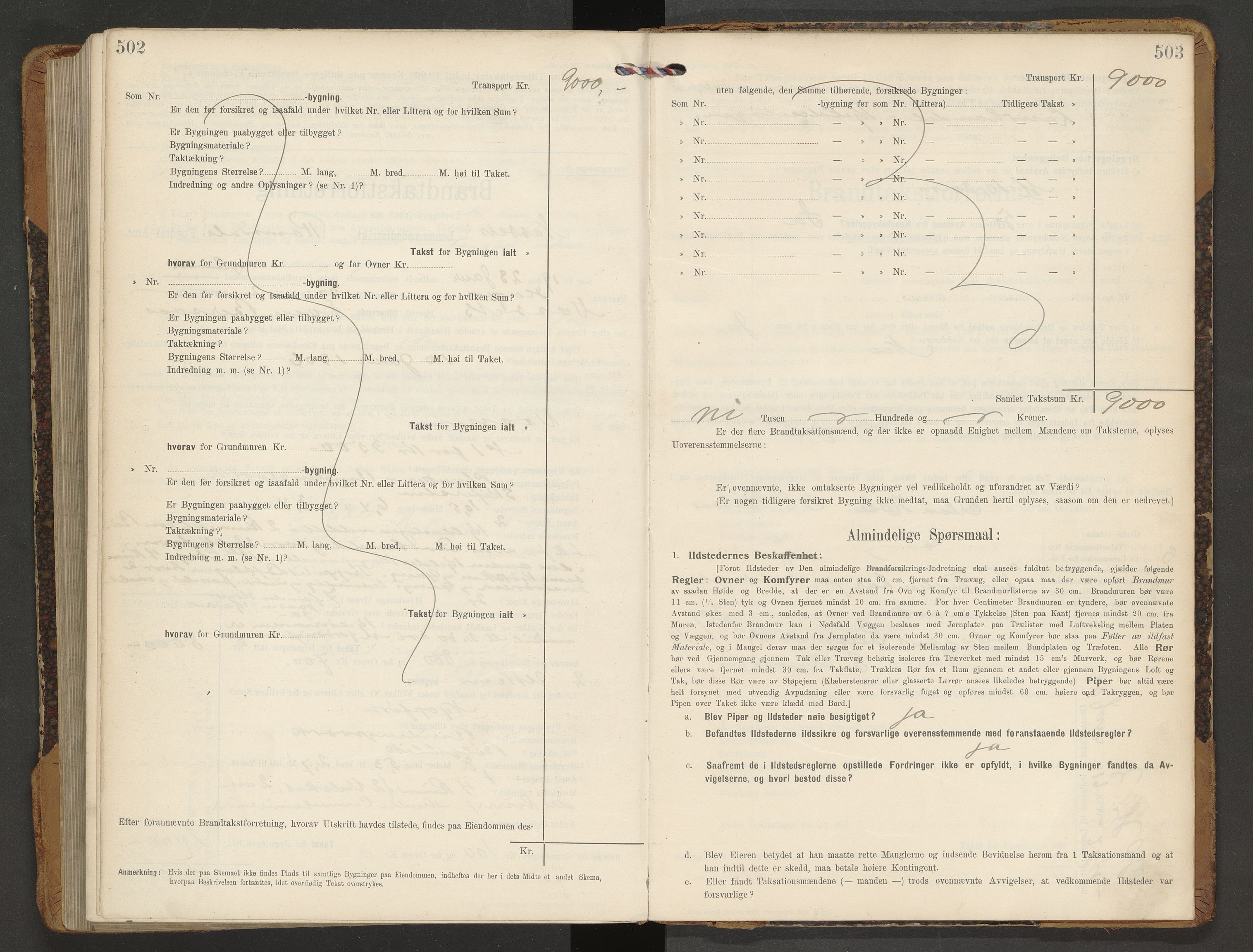 Norges Brannkasse Nesset, AV/SAT-A-5501/F/Fb/L0002: Branntakstprotokoll, 1910-1919, s. 502-503