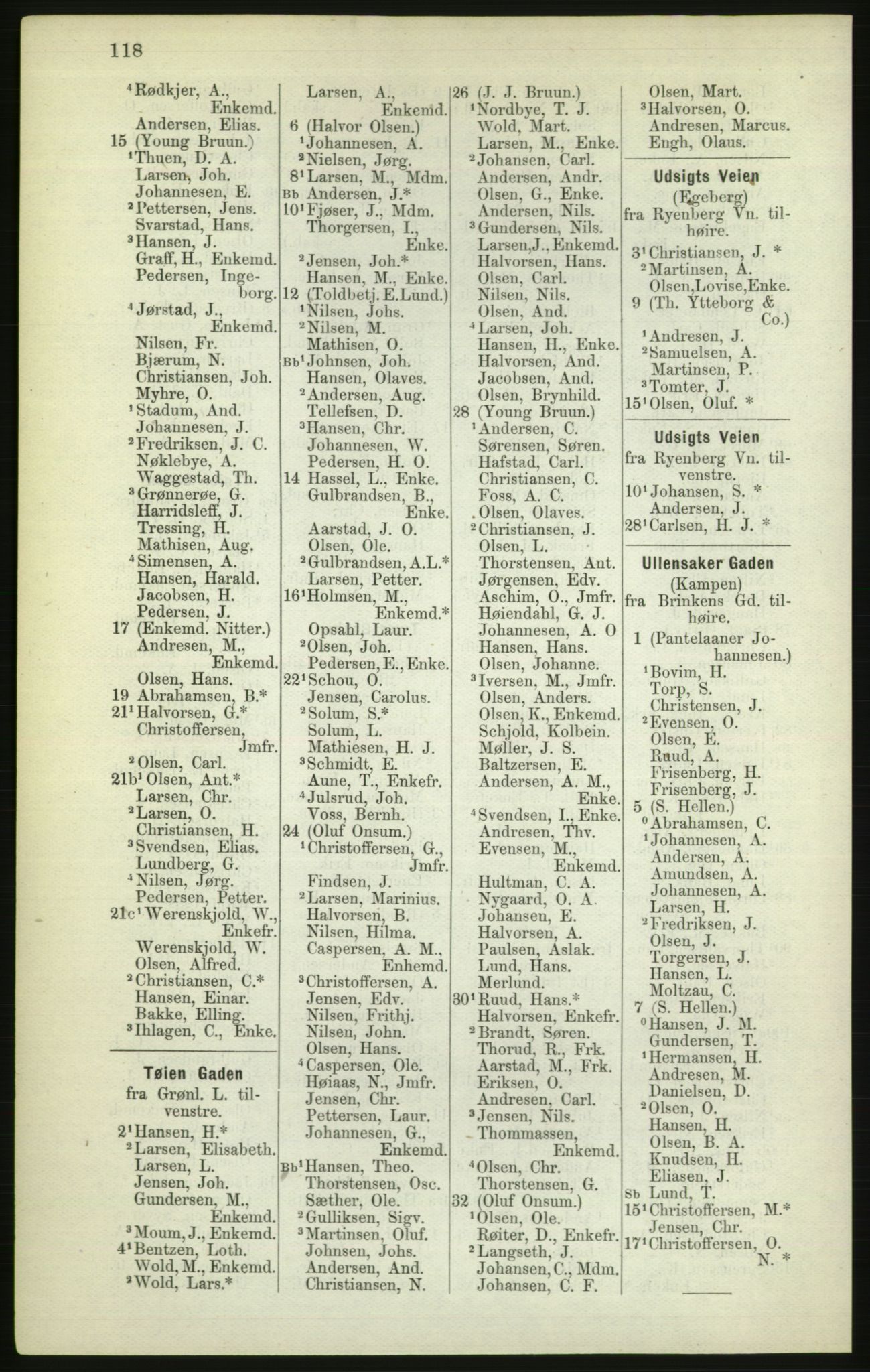 Kristiania/Oslo adressebok, PUBL/-, 1882, s. 118