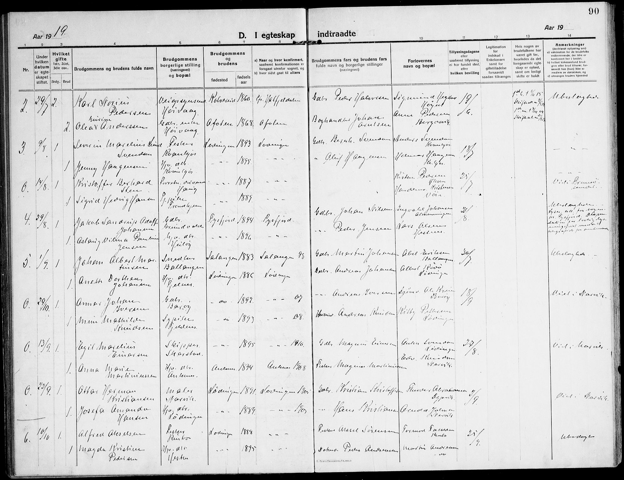 Ministerialprotokoller, klokkerbøker og fødselsregistre - Nordland, SAT/A-1459/872/L1037: Ministerialbok nr. 872A12, 1914-1925, s. 90