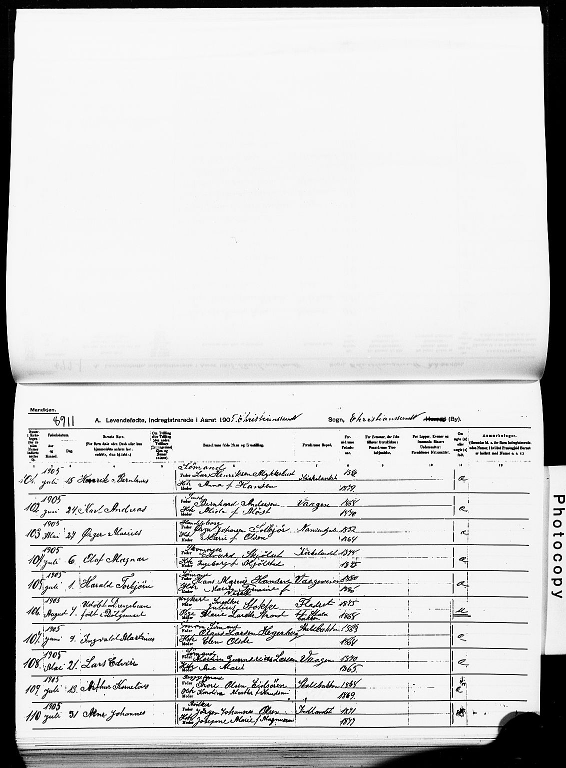 Ministerialprotokoller, klokkerbøker og fødselsregistre - Møre og Romsdal, AV/SAT-A-1454/572/L0858: Ministerialbok nr. 572D02, 1903-1912