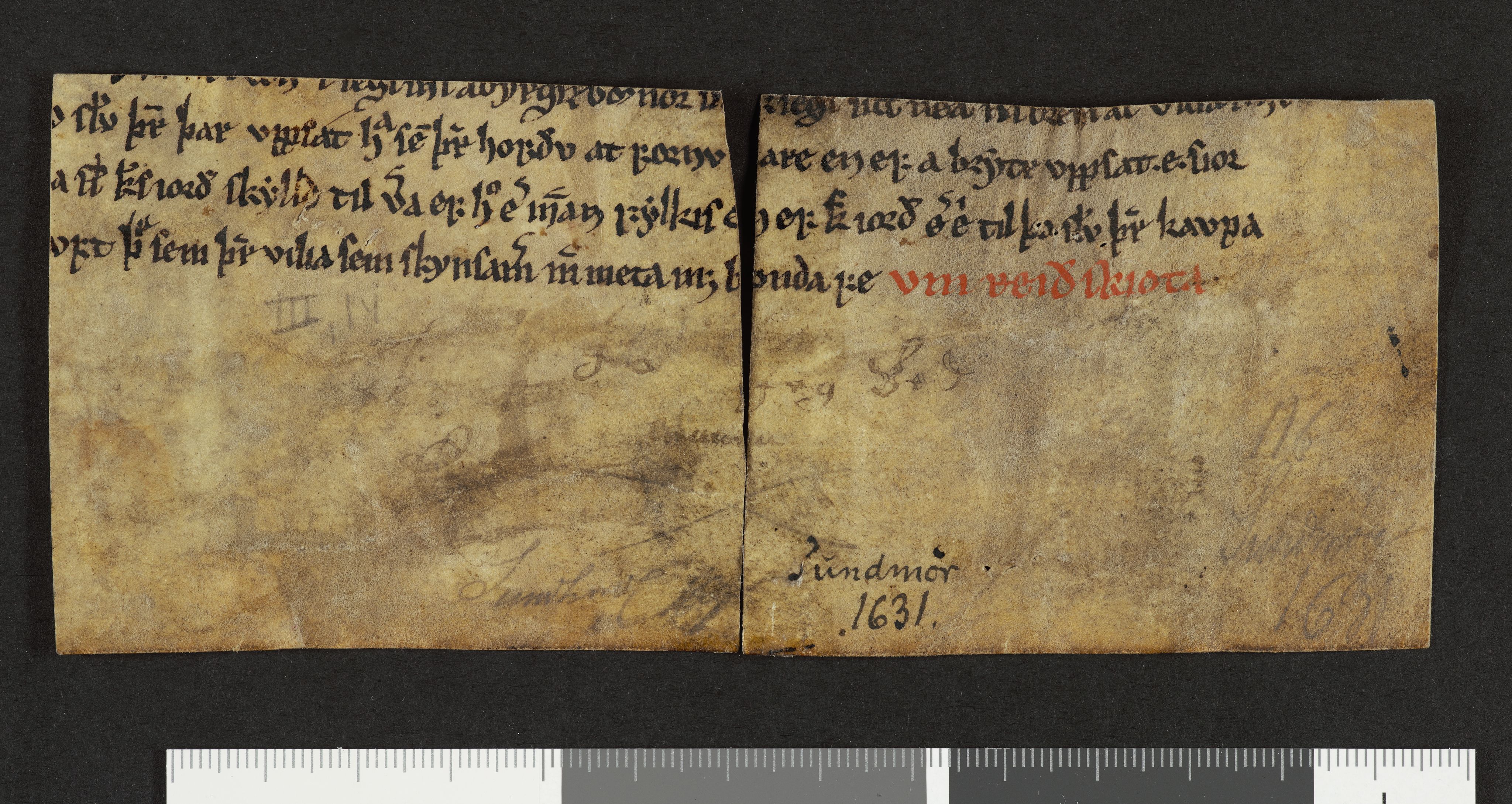 Riksarkivets diplomsamling, AV/RA-EA-5965/F26/L0002: Norrøne membranfragmenter bestand 2-9 (10), 1100-1536, s. 6