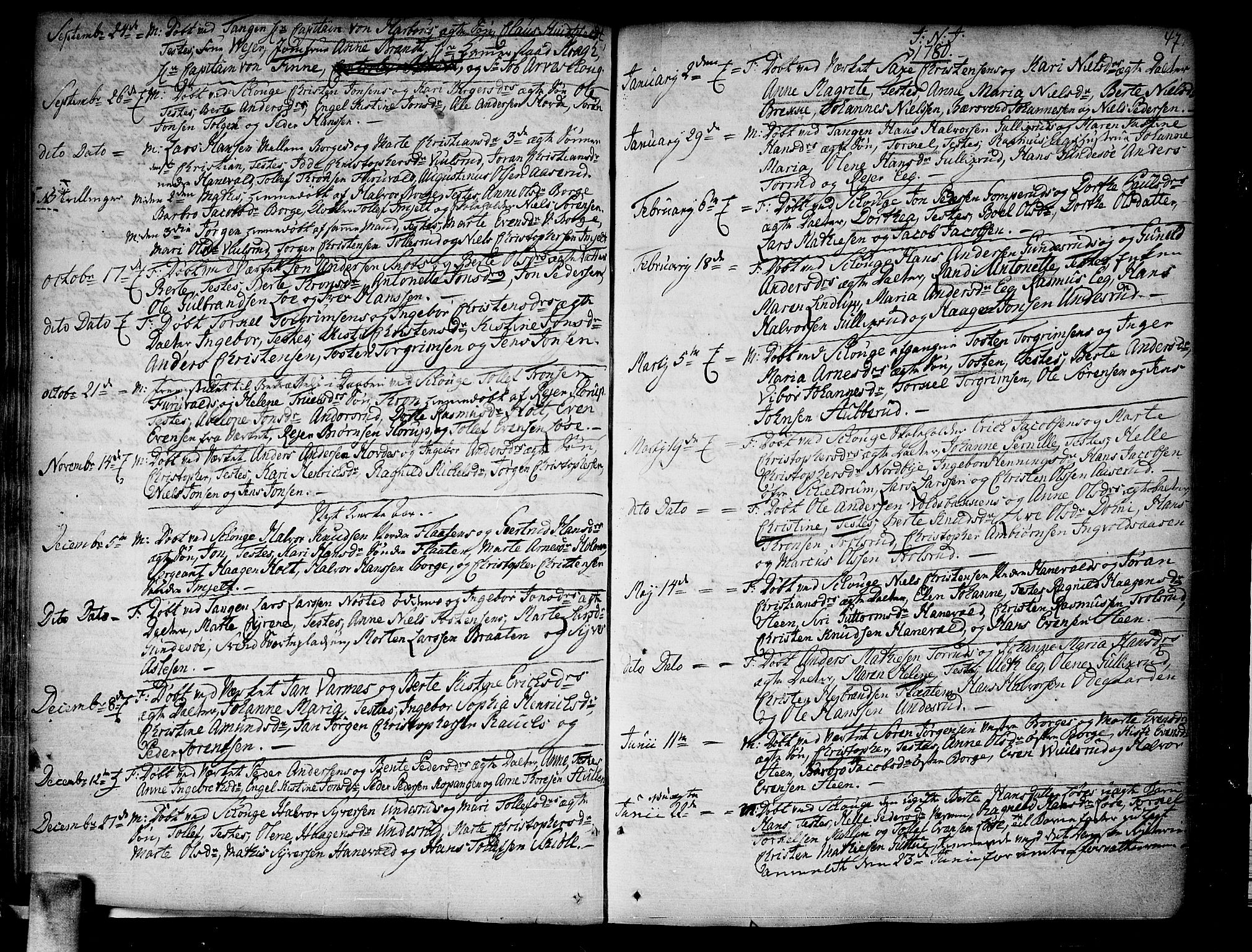 Skoger kirkebøker, SAKO/A-59/F/Fa/L0001: Ministerialbok nr. I 1, 1746-1814, s. 47