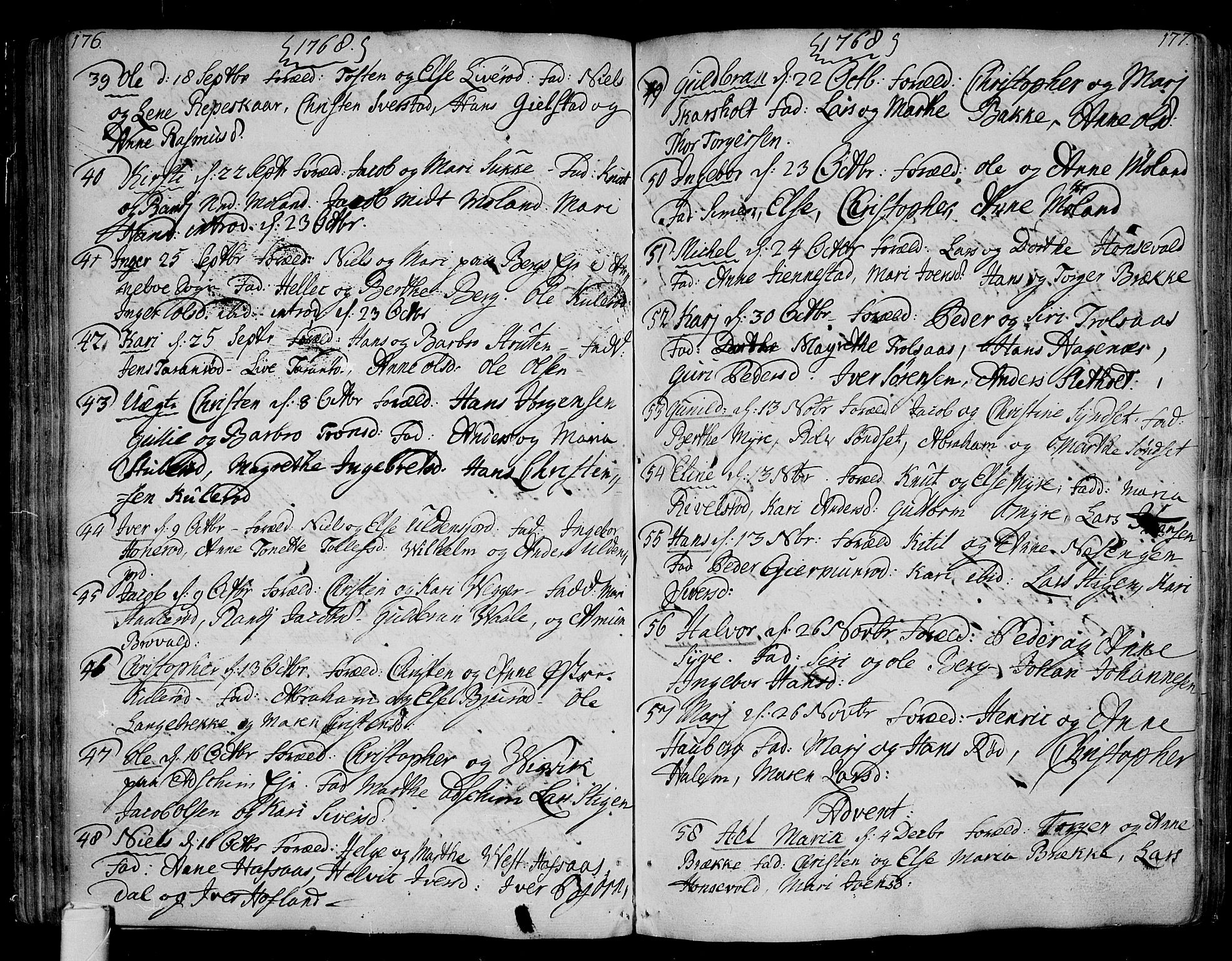 Andebu kirkebøker, AV/SAKO-A-336/F/Fa/L0002: Ministerialbok nr. I 2, 1733-1802, s. 176-177