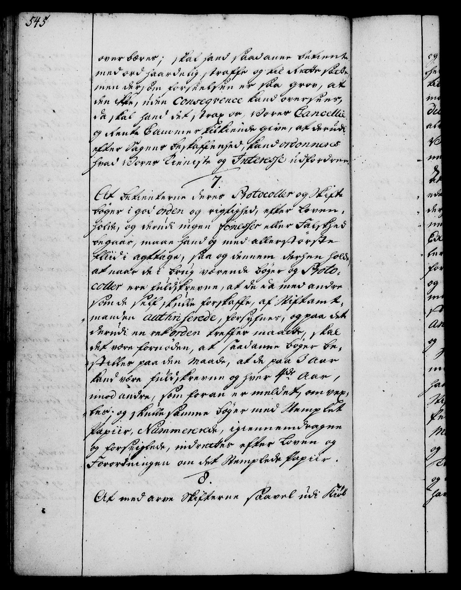 Rentekammeret, Kammerkanselliet, AV/RA-EA-3111/G/Gg/Ggi/L0002: Norsk instruksjonsprotokoll med register (merket RK 53.35), 1729-1751, s. 545