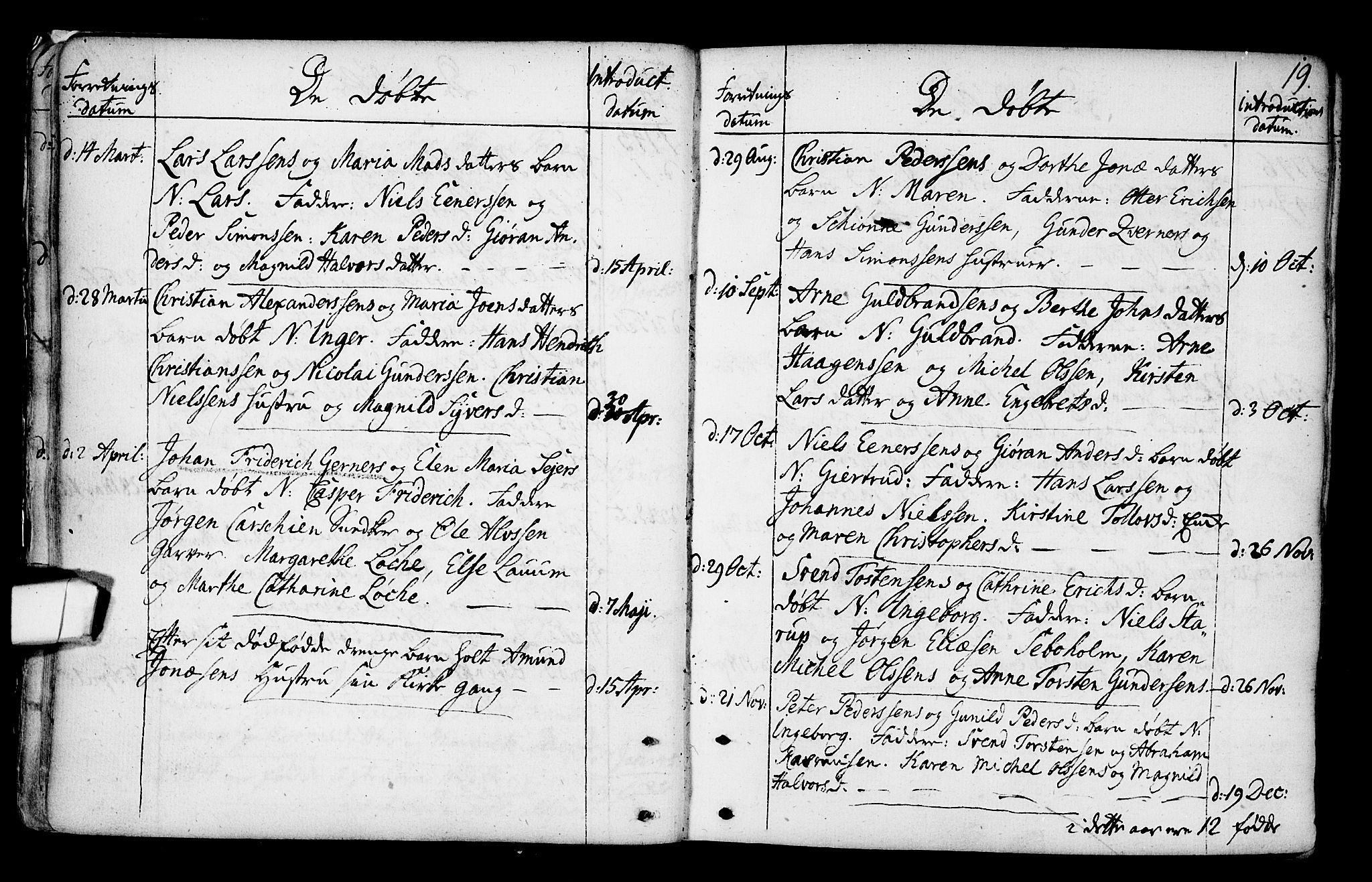 Gamlebyen prestekontor Kirkebøker, AV/SAO-A-10884/F/Fa/L0001: Ministerialbok nr. 1, 1734-1818, s. 19