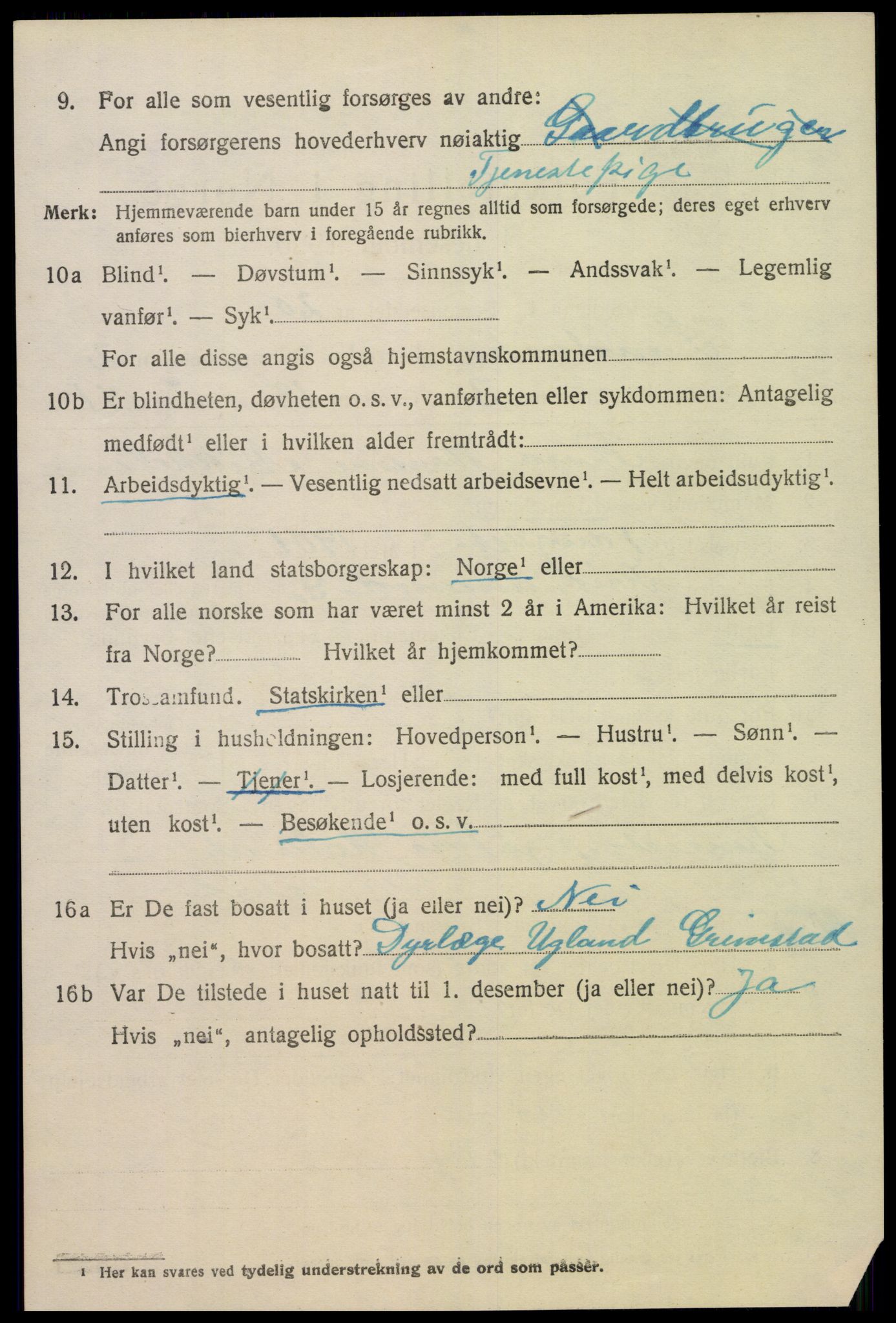 SAK, Folketelling 1920 for 0924 Landvik herred, 1920, s. 1811